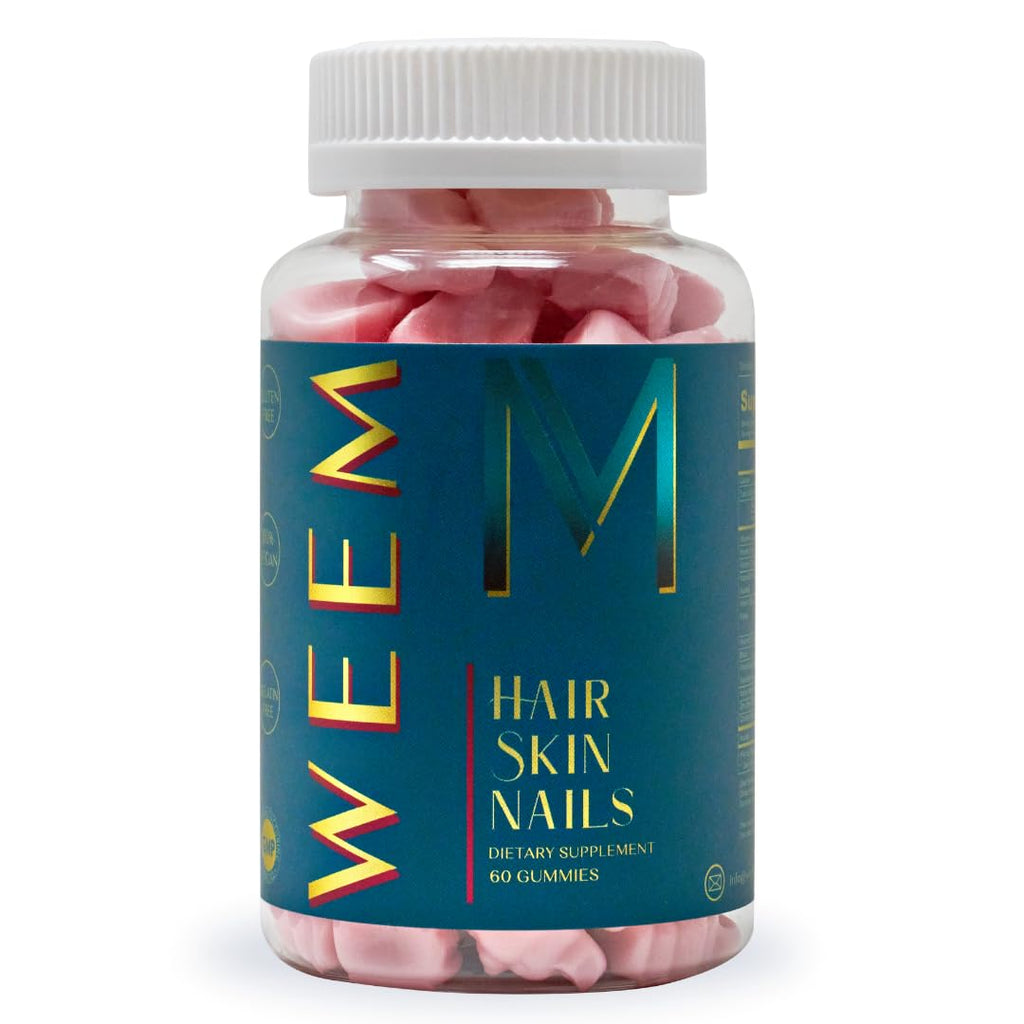 WEEM Hair Skin and Nails Gummies - Supports Healthy Hair - Vegan biotin Vitamins for Women & Men Supports Faster Hair Growth, Stronger Nails, Healthy Skin, Extra Strength (1) WEEM buy supplements Au