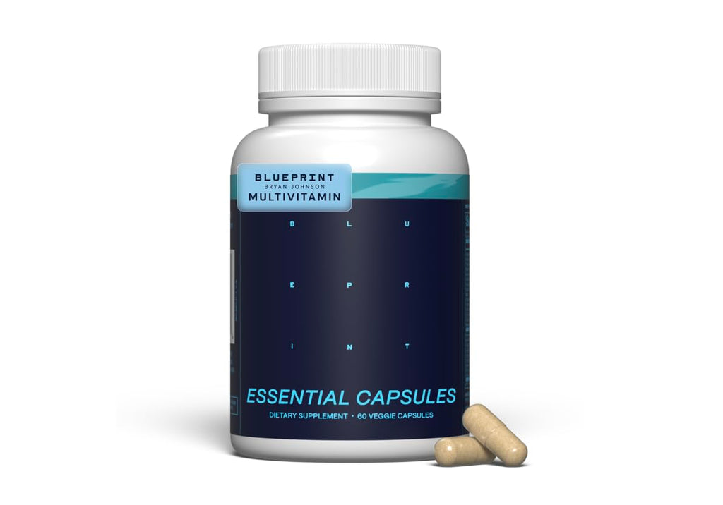 Blueprint Bryan Johnson Essential Capsules - Daily Multivitamin/Multimineral for Women and Men - Antioxidant Supplement with Calcium, Vitamin B1, Vitamin D, and Zinc - Vegan and Non GMO (30 Servings) Blueprint Bryan JohnsonBuy Supplements Australia