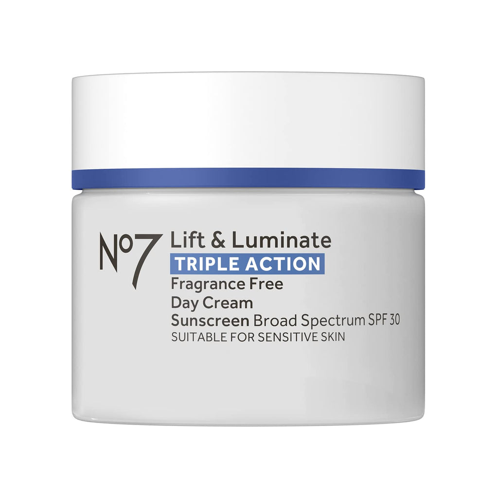 No7 Lift & Luminate Triple Action Face Cream - Fragrance Free Face Moisturizer with SPF 30 - Formulated with Anti Aging Collagen