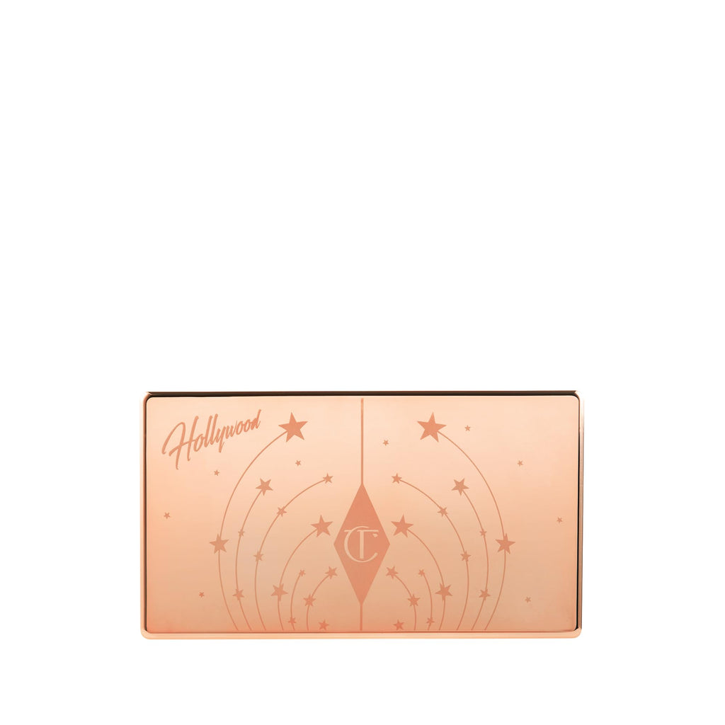 Charlotte Tilbury Mini Hollywood Blush & Glow Glide Palette, Powder Blush & Highlighter Compact, Face Makeup Duo, Travel Size Makeup Palette - Rich Terracotta Blush/Golden Sunset Highlighter