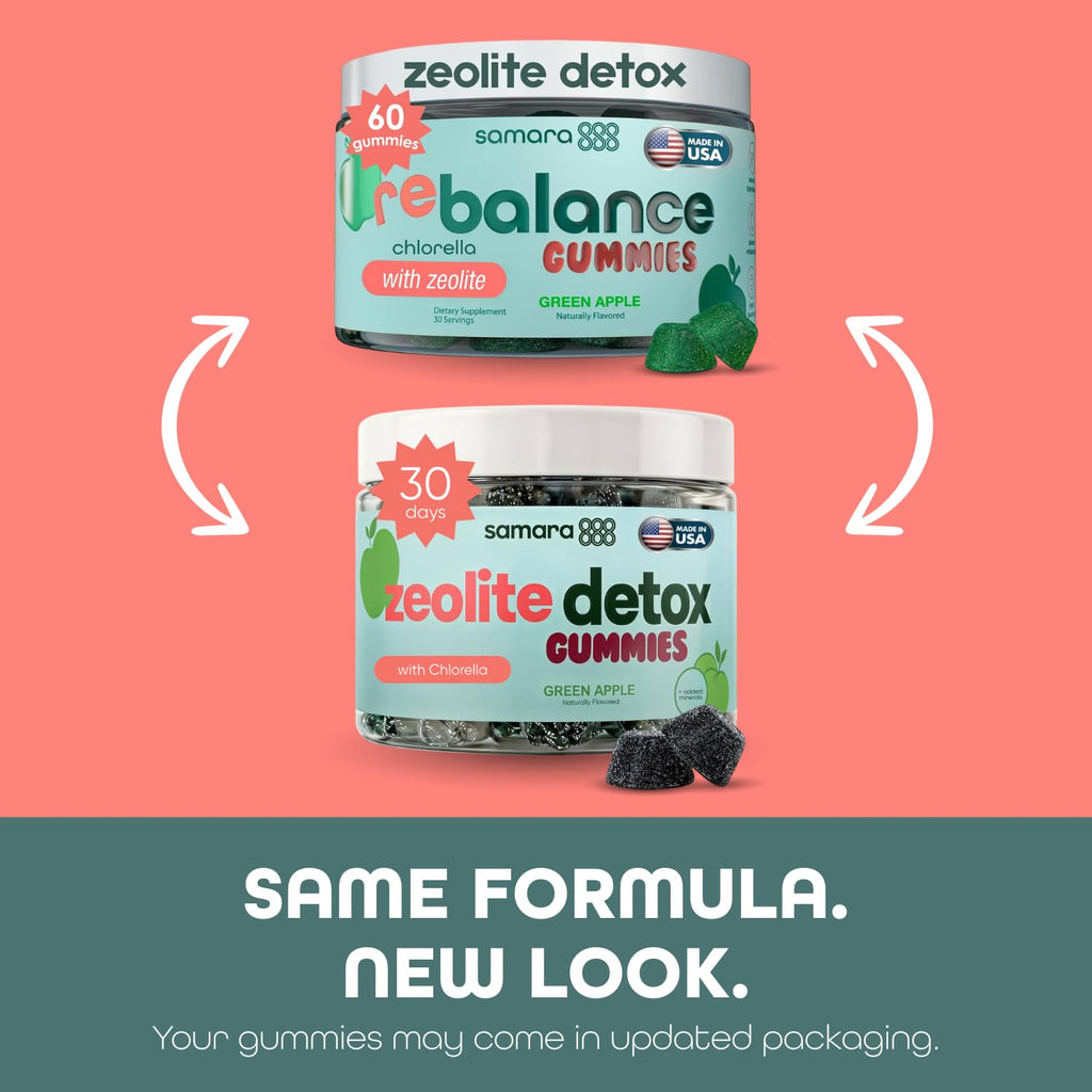 Zeolite Detox for Kids & Adults, Heavy Metal Zeolite & Chlorella Detox Gummies, Alternative to Activated Charcoal, Gentle Daily Toxin Cleanse for Kids & Adults
