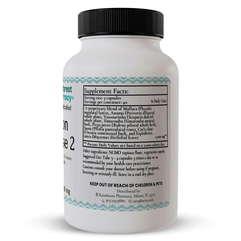 Rainforest Pharmacy N-Tense (2) Wildcrafted Amazon Rainforest Herbal Supplement to Support Cellular Health 500mg | 120 Vegetable Capsules with Mullaca, Anamu, Cat’s Claw, Suma Rainforest PharmacyBuy Supplements Australia