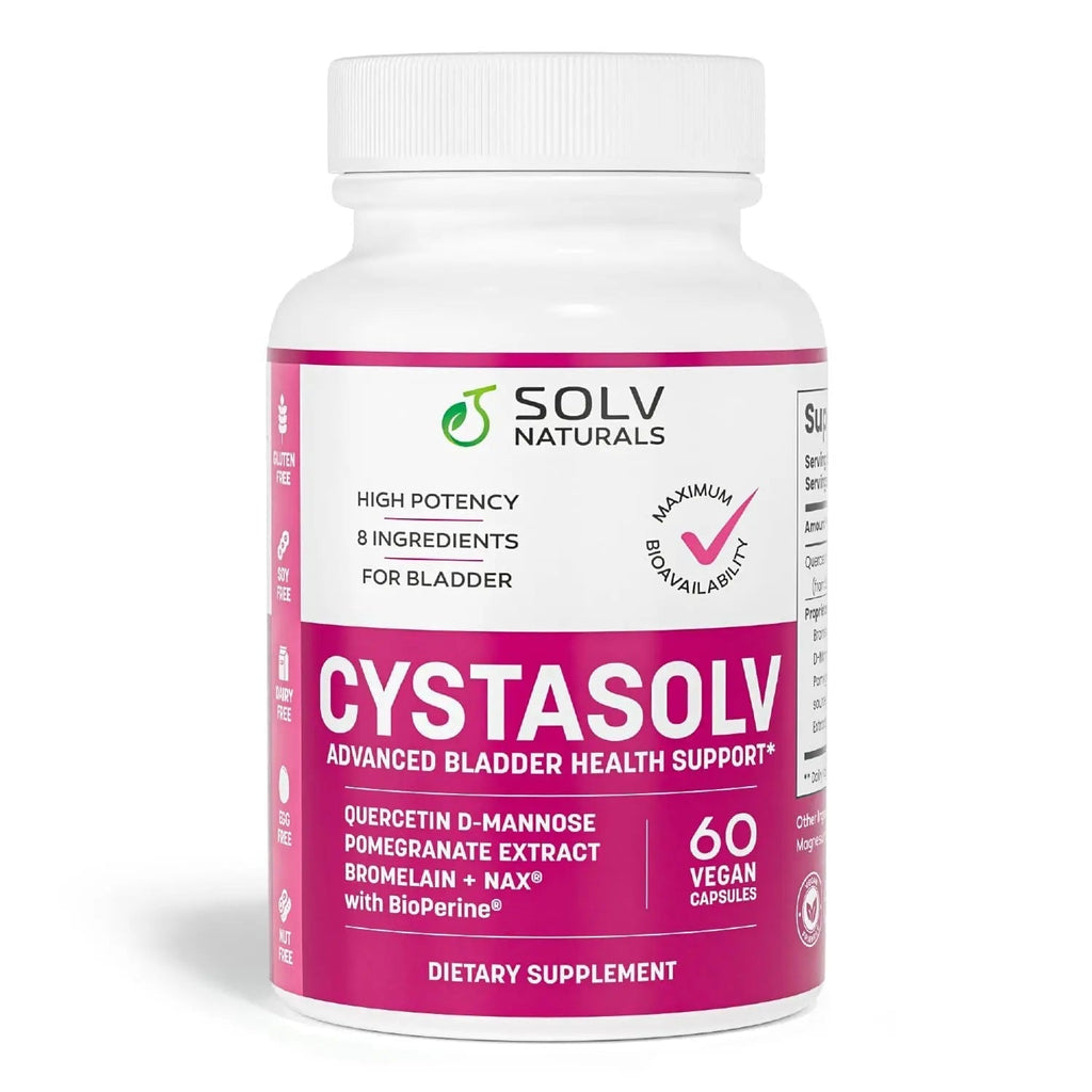 SOLV NATURALS CYSTASOLV Bladder & Pelvic Discomfort Formula - Enjoy Less Urgency & Flares* with Daily IC/BPS UTI Support – Premium Bladder & Urinary Support for Women & Men - 60 Vegan Capsules SOLV NATURALSBuy Supplements Australia