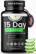 15-Day Colon Cleanse & Gut Detox – Natural Probiotic Cleanser with Senna Leaf, Psyllium & Aloe – Halal for Men & Women – Supports Digestive Health