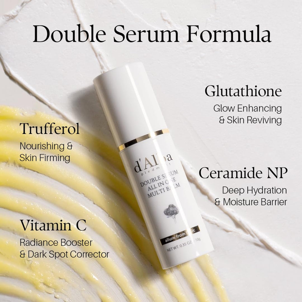 d'alba Piedmont White Truffle Double Serum All-in-one Multi Balm, Stick Balm, Vegan Skincare with Vitamin C and Vegan Collagen, 3-in-1 Anti Wrinkle, Eye Treatment, Dark Spot Remover d'alba PiedmontBuy Supplements Australia