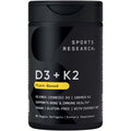 Sports Research® Vitamin D3 + K2 w/Coconut Oil - Vegan Vitamin D 2500iu (62.5mcg) & Mk7 Vitamin K 100mcg for Bone & Immune Support - Vegan Certified · Non-GMO · Soy Free - 60 Softgels Sports Research buy supplements Au