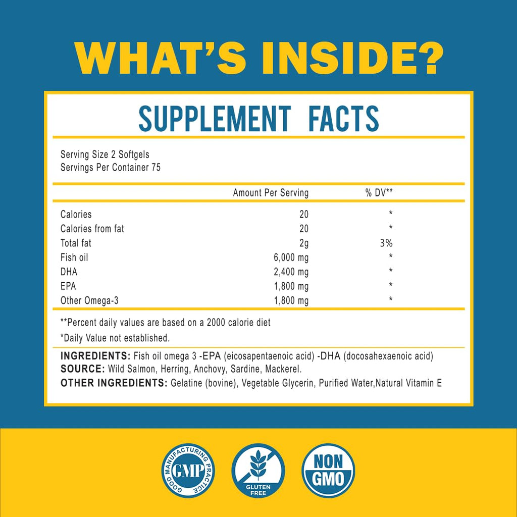 Omega 3 Fish Oil with Maximum EPA DHA - Supports Brain, Liver, Heart & Immunity - Made in The USA - 150 Softgels MOM NUTRIXBuy Supplements Australia