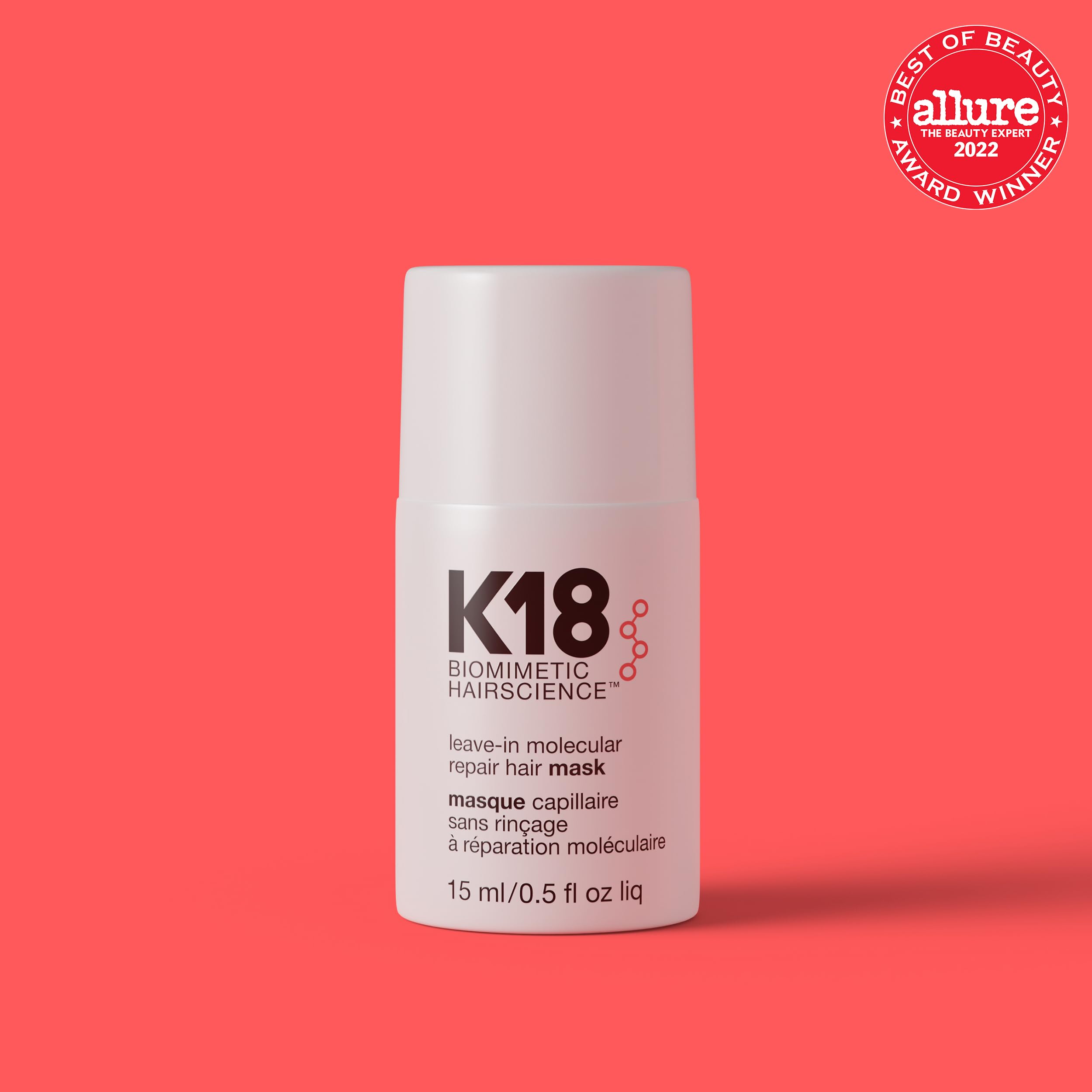 K18 Leave-In Molecular Repair Hair Mask - Peptide Hair Treatment Mask for Bleach, Color, Chemical + Heat Damaged Strands - Immediate