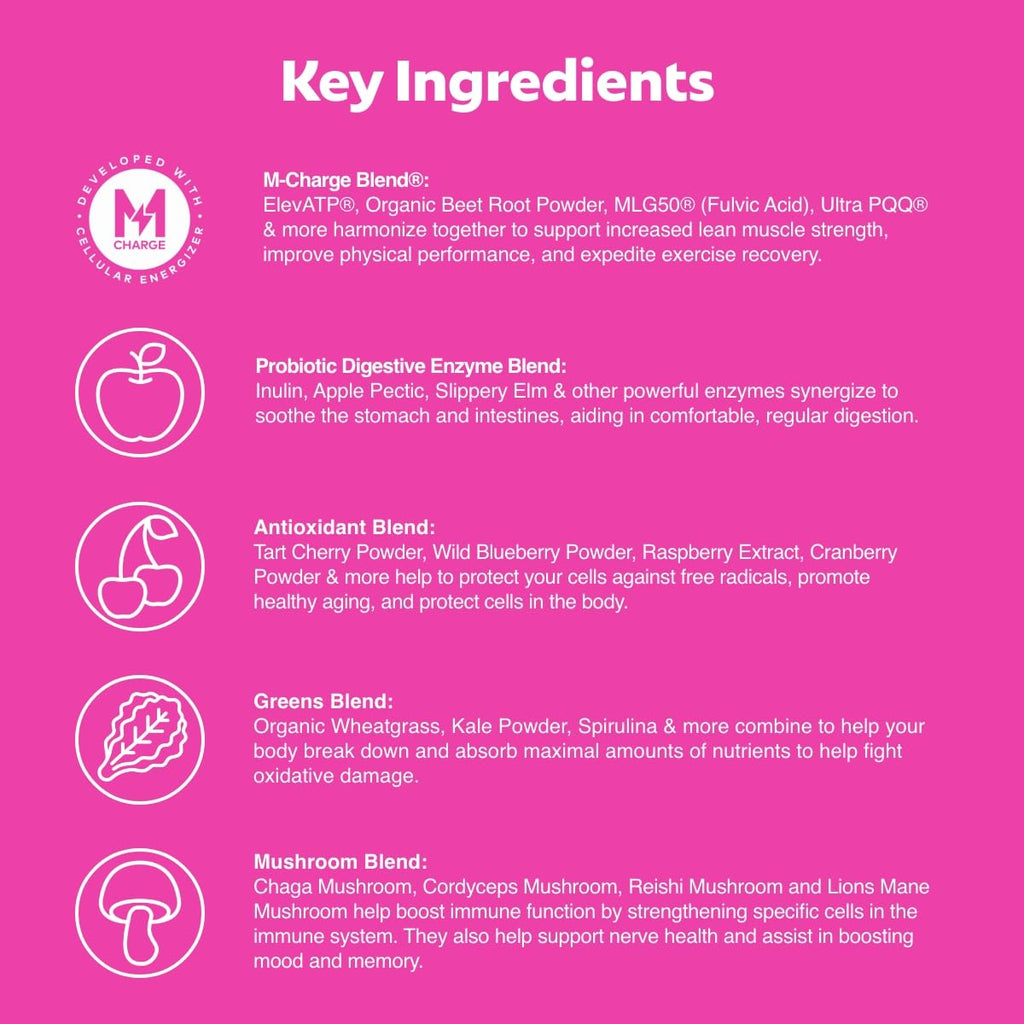 L'Evate You Vitality Daily Greens Powder (28 Servings) 30 Superfoods, 9 Greens - for a Cellular Energy Boost, Powered by M-Charge Complex for All Day Energy (Tart Cherry) Steve Harvey's L'Evate YouBuy Supplements Australia