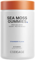 Codeage Irish Sea Moss Gummies Supplement - 300mg Irish Sea Moss 10:1 Extract - Delicious Strawberry Flavor - Vegan, Non-GMO, Gluten-Free - 60 Gummies CodeageBuy Supplements Australia