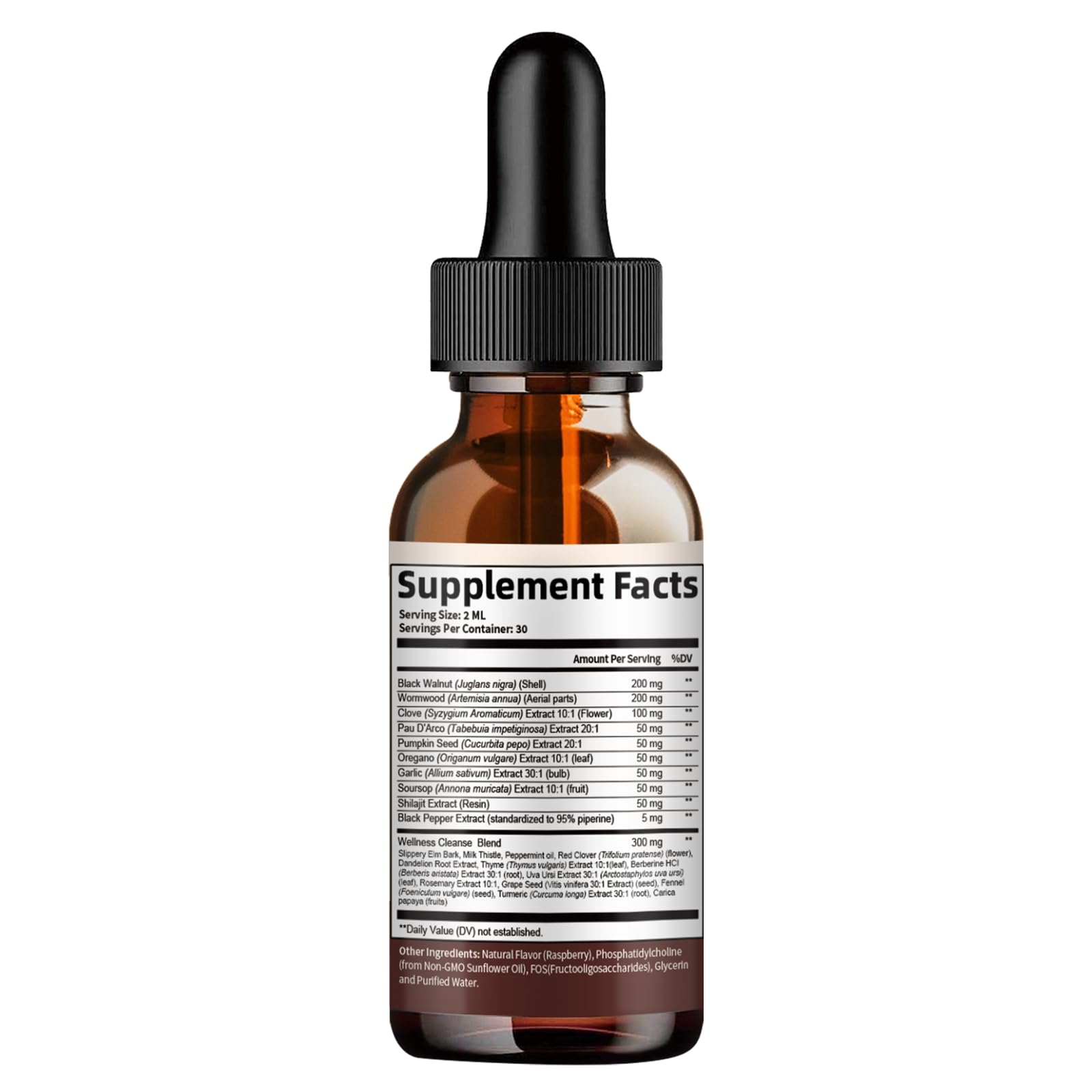 Wormwood Black Walnut Clove Cleanse for Humans Drops, 23-in-1 Gut Health Support Supplement with Pumpkin Seed, Oil of Oregano etc for Detox