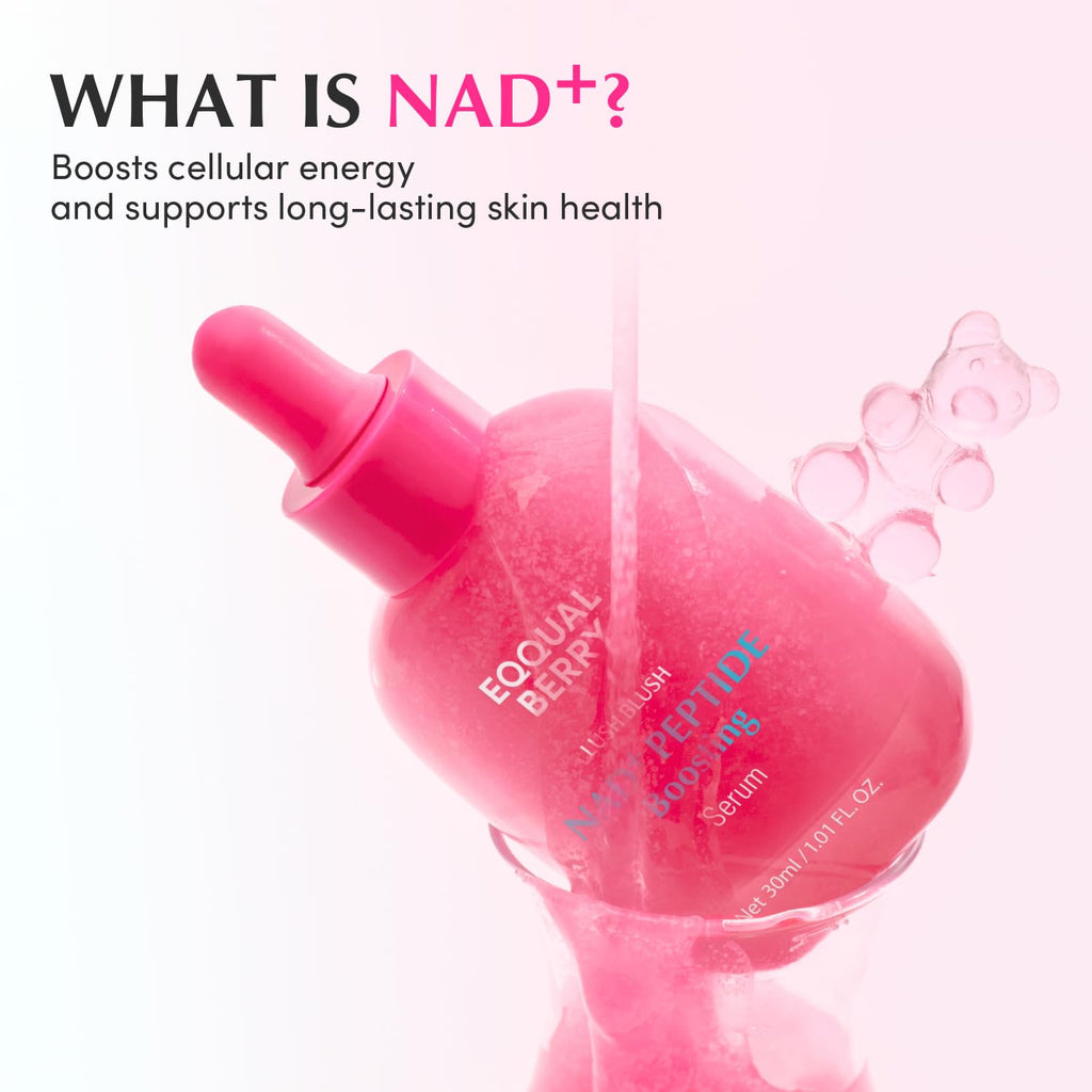 EQQUALBERRY NAD+ Peptide Boosting Serum Double Pack | 14 Peptide Serum for Face, Neck & Body | Niacinamide 2% & Vegan Collagen for Anti-Aging, Firming&Lifting | Korean Skincare, 1.01 fl oz (Pack of 2)