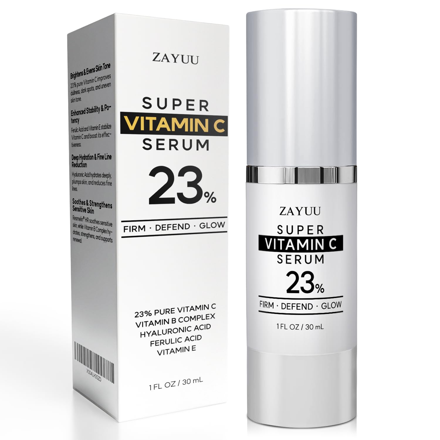 Super Korean Vitamin C Face Serum 23%: Brightening Hydrating Formula with Hyaluronic Acid, Vitamin E & Ferulic Acid — Anti-Aging Serum for Wrinkles,