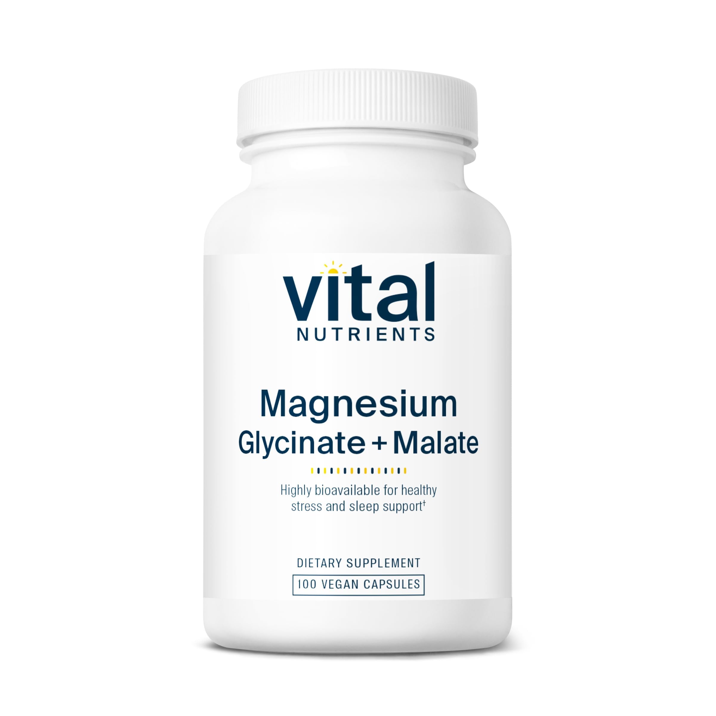 Vital Nutrients Magnesium Glycinate + Malate - 120mg Vegan Magnesium Supplement for Women and Men - Muscle, Heart, Bone Support* - Promotes Relaxation - Gluten, Dairy and Soy Free - 100 Capsules Vital NutrientsBuy Supplements Australia