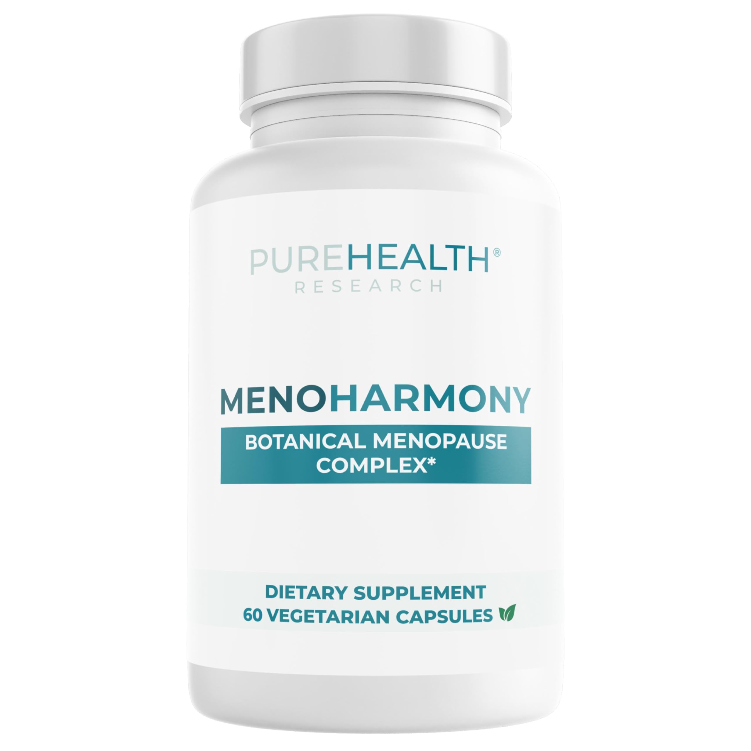 PUREHEALTH Research MenoHarmony - Herbal Menopause Supplement for Women - Female Hormone Balance for Hot Flashes & Night Sweats - with Passion Flower, Red Clover, Hops, Sage & More - 60 Capsules