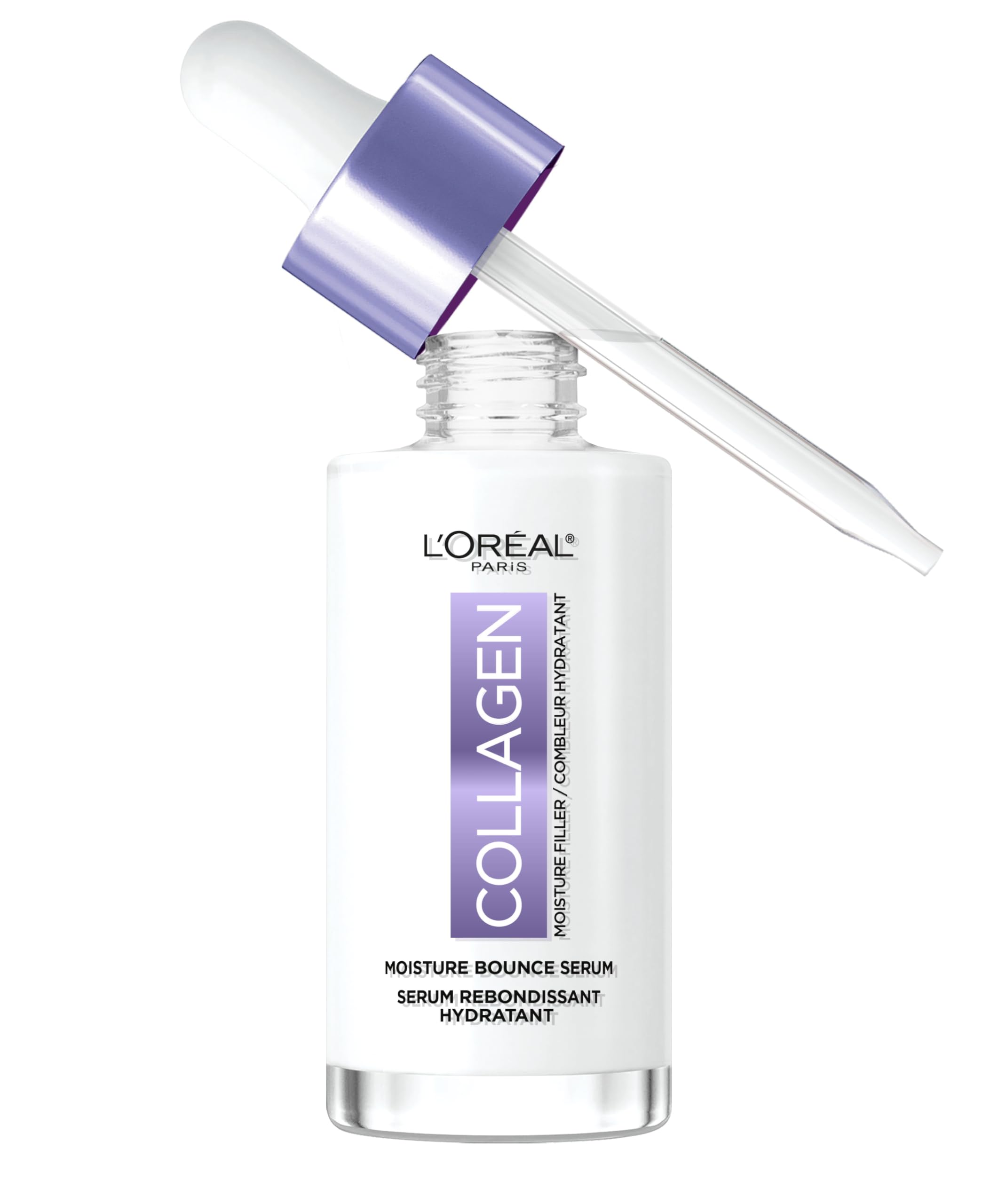L'Oreal Paris Collagen Moisture Filler Moisture Bounce Face Serum, Glow Serum with Collagen, Glycerin, and Squalane for Bouncy