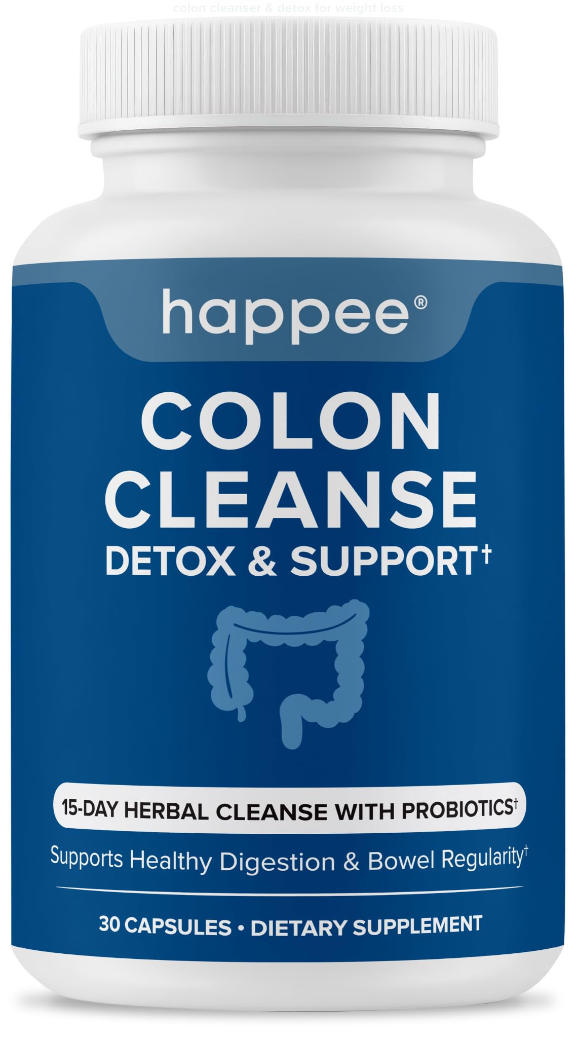 Happee Colon Cleanser & Detox for Weight Loss - 15 Day Colon Cleanse Pills & Gut Support Probiotics Women Men