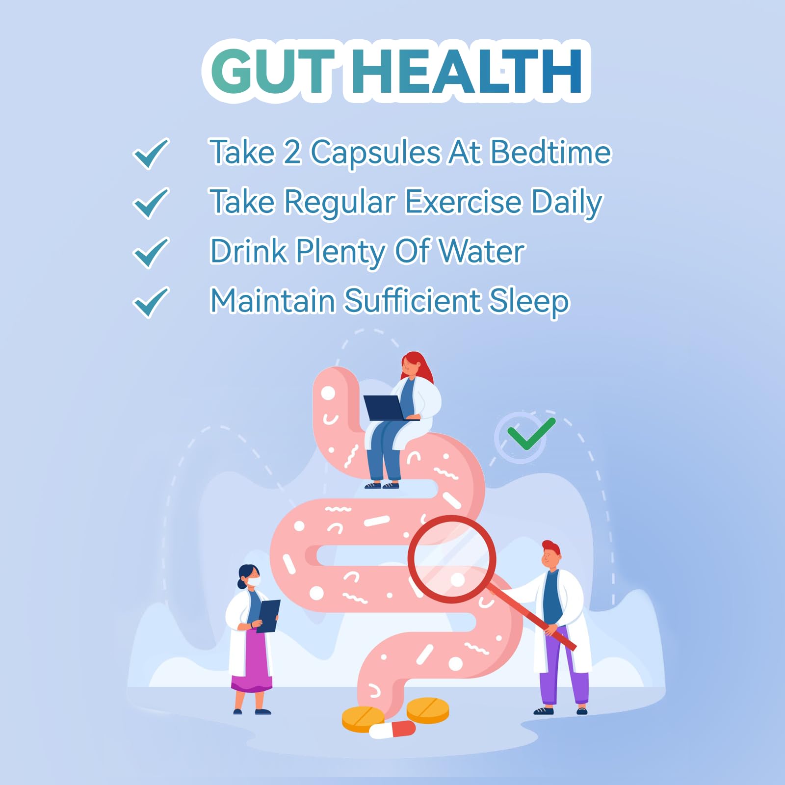 DIATMOON Gut Cleanse Capsules, Gut and Colon Support, Detox & Cleanse, for 15 Days, Non-GMOs, Non-Gluten, Vegan, Colon Cleanse Supplement, 30 Count