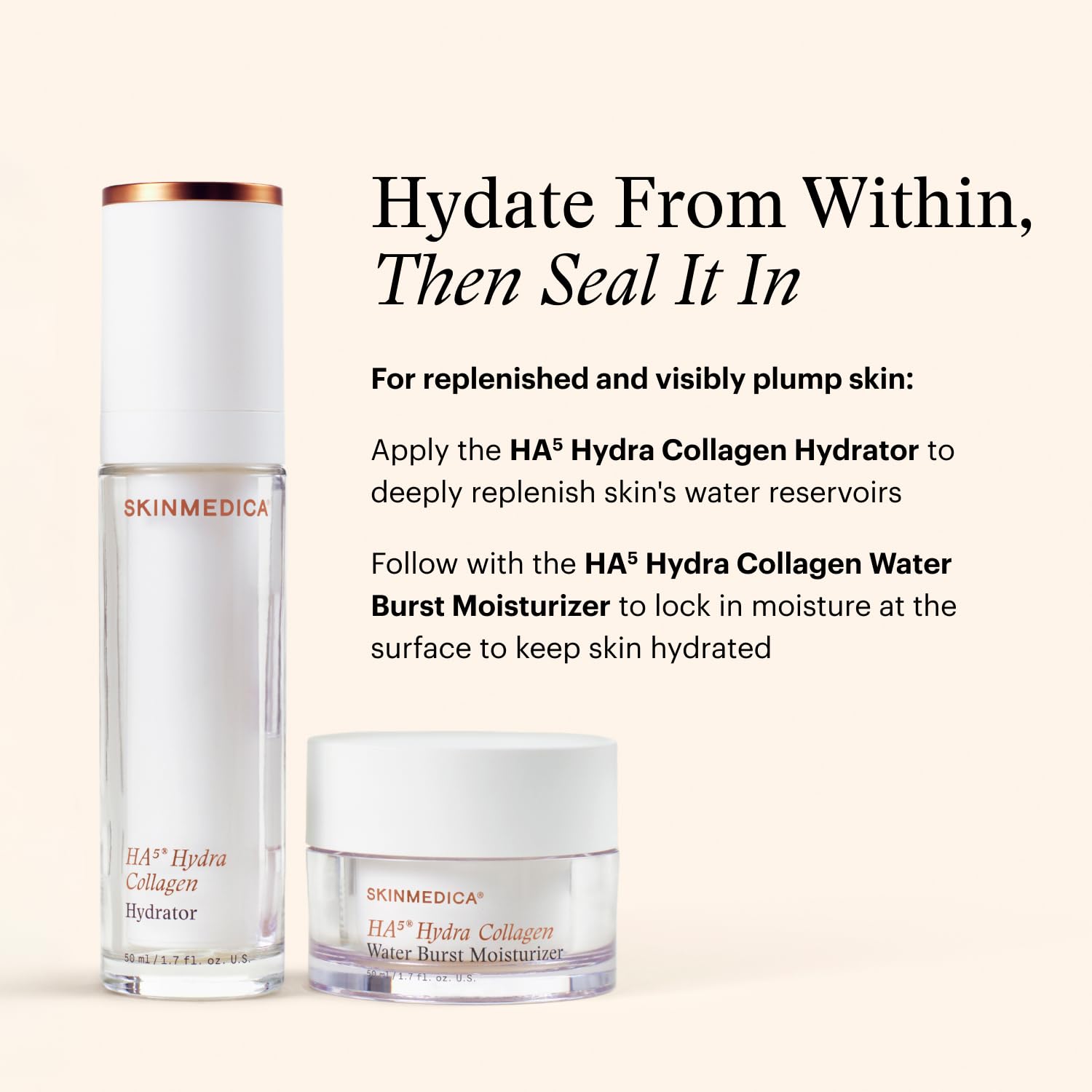 SkinMedica HA⁵ Hydra Collagen Water Burst Face Moisturizer with Vegan Collagen - Plumping Face Cream with Microbiome Barrier Complex for 24-Hour Hydration
