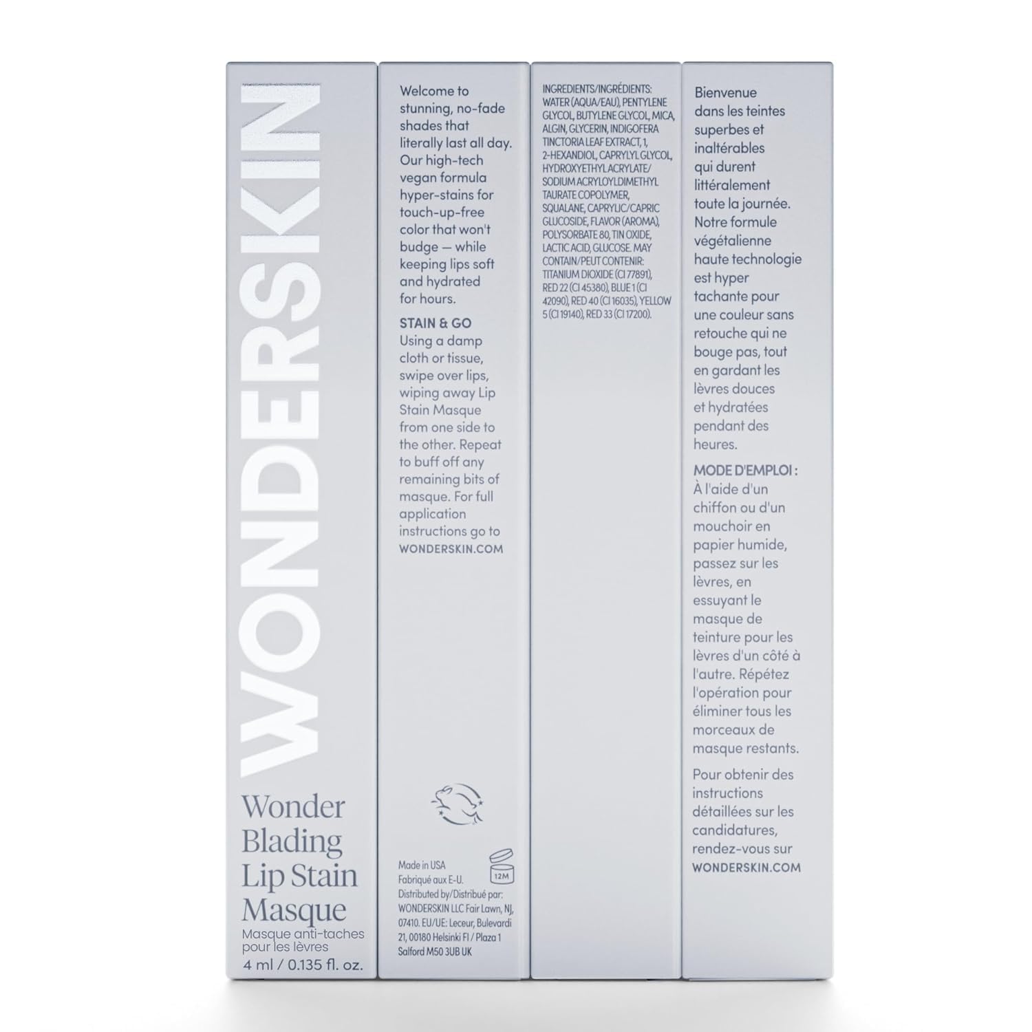 Wonderskin Wonder Blading All Day Lip Stain Peel Off Masque and Reveal Kit - Long Lasting, Waterproof Nude Lip Tint, Transfer Proof Natural Makeup Stain Kit (Bella)