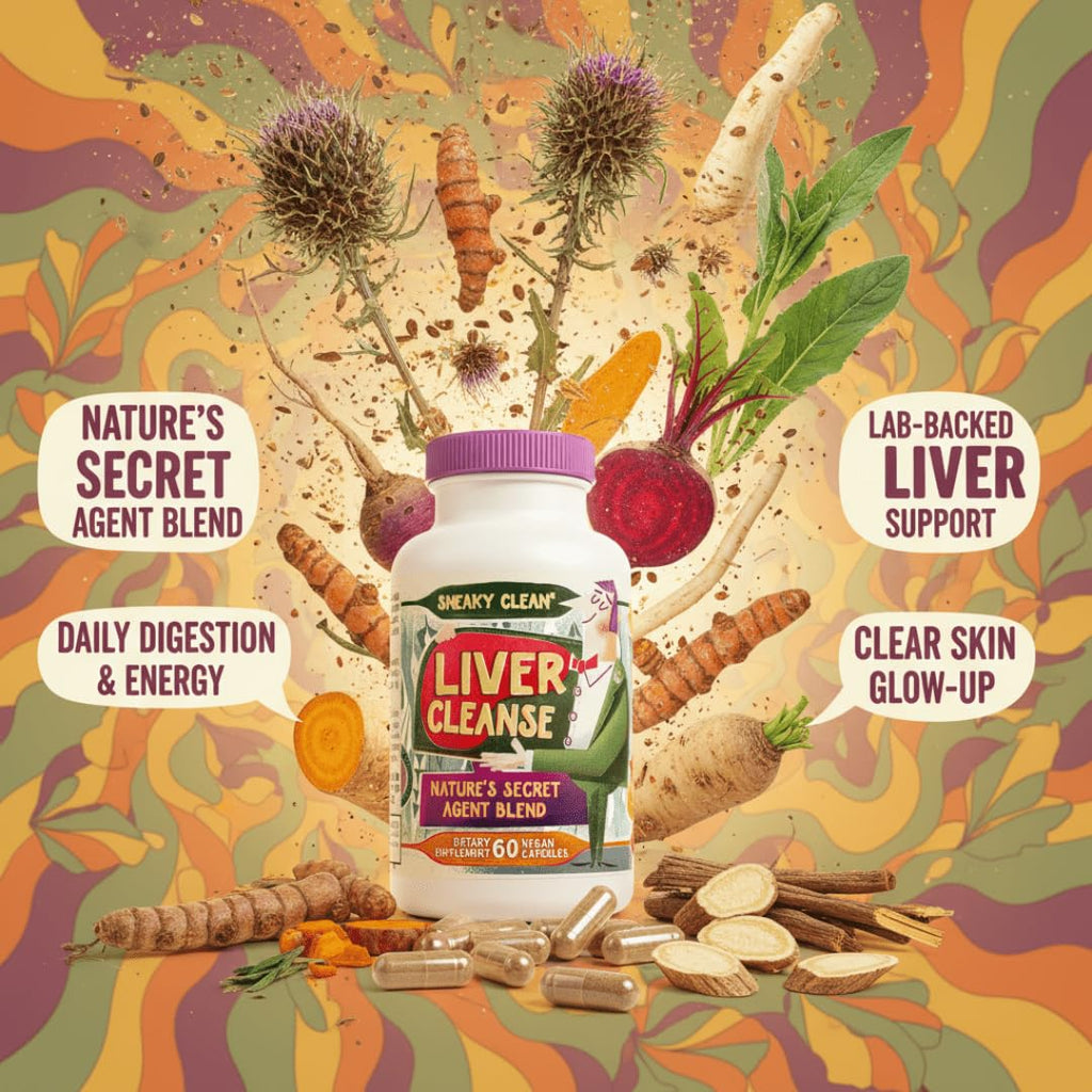Hippie Farms Liver Cleanse Support Supplement w Organic Milk Thistle - Nature's Secret Agent Blend - 60 Vegan Capsules