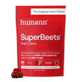 Red package of humann SuperBeets Heart Chews on a white background