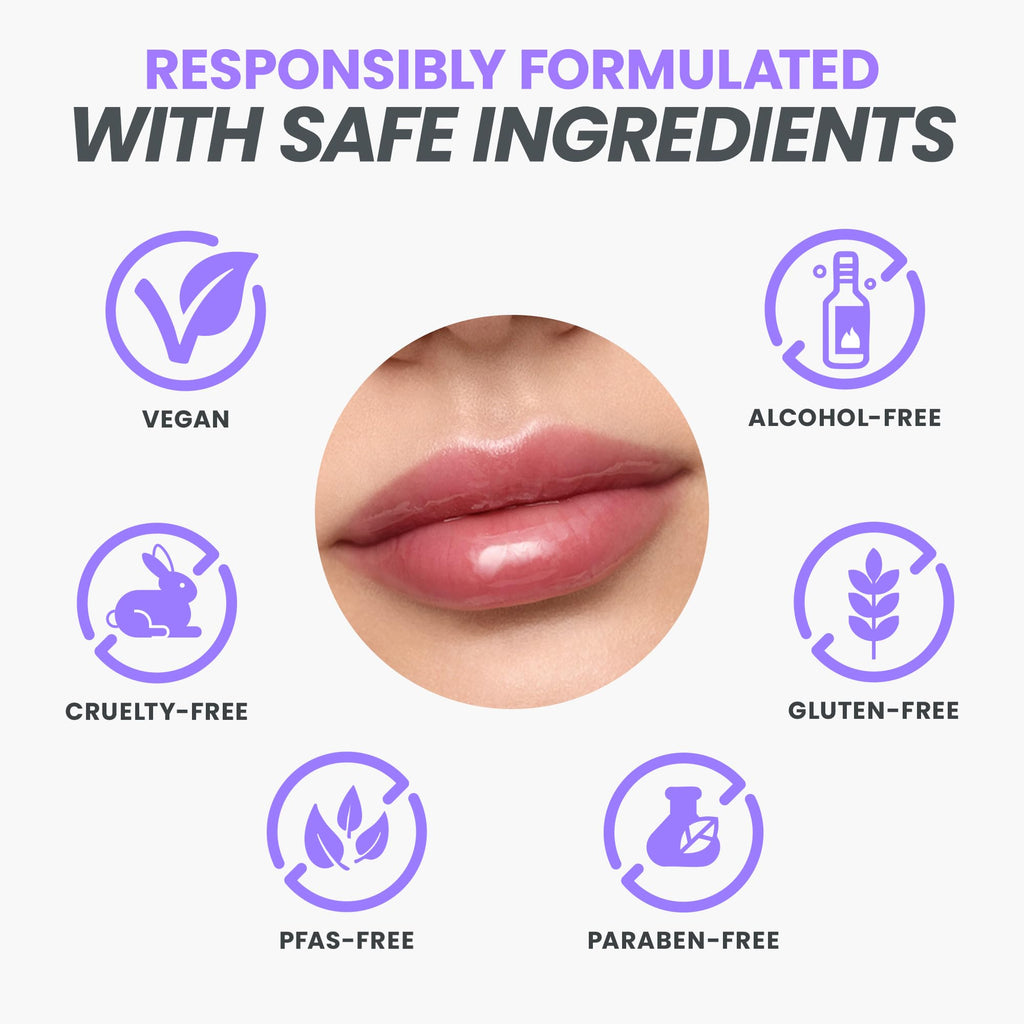 Wonderskin Lip Oil Rehab Serum - Tinted Lip Oil, Hydrating, Moisturizing, and Non-Sticky Deep Red Tint Serum for Dry Lips (Honey)