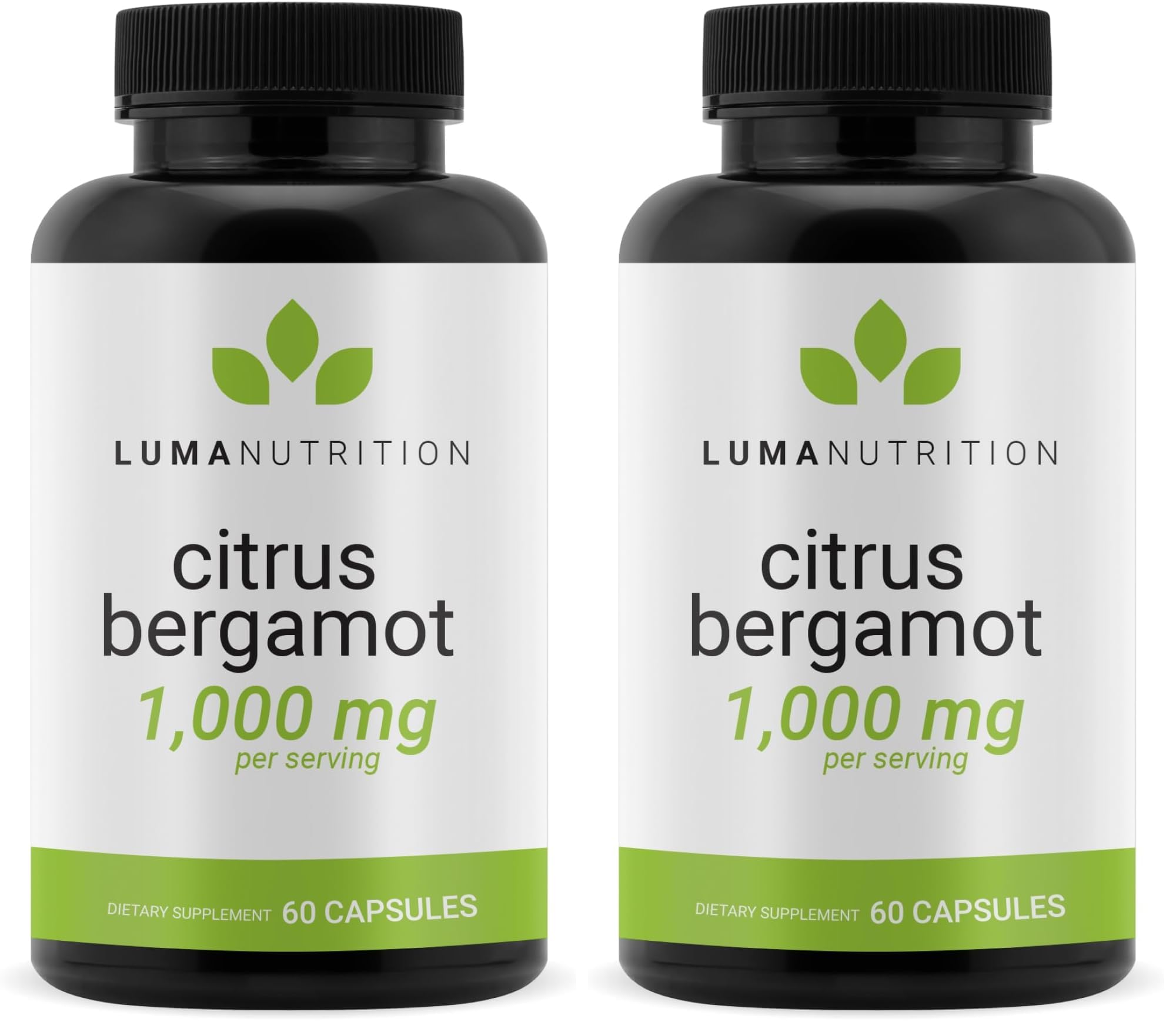 Luma Nutrition Citrus Bergamot 1000mg Per Serving - Citrus Bergamot Supplement - Heart Health Support - Made in the USA - Veteran Owned - 60 Capsules, 30 Servings (Pack of 2)