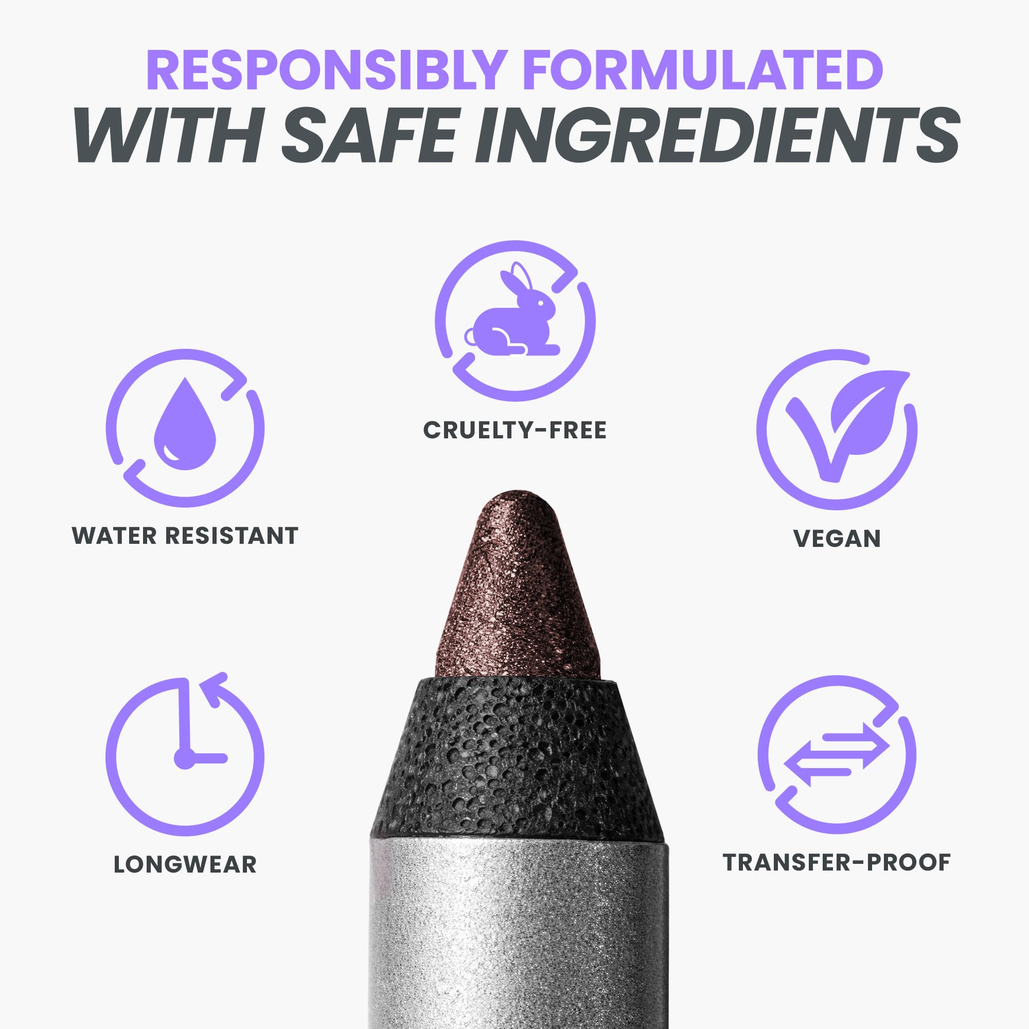 Wonderskin Eyeliner Pencil, 1440 Longwear Brown Glitter Eyeliner Pencil - Waterproof, Sharpenable & Smudge Proof (Gold Mocha)
