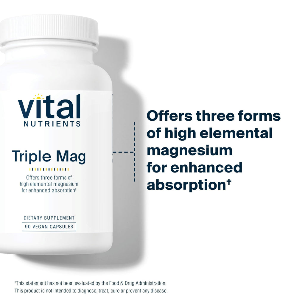 Vital Nutrients Triple Magnesium Complex Supplement | Vegan Magnesium Glycinate, Malate & Oxide 250mg | Easily Absorbed Magnesium Supplement for Stress, Muscle, Heart, Bone Support | 90 Capsules Vital NutrientsBuy Supplements Australia