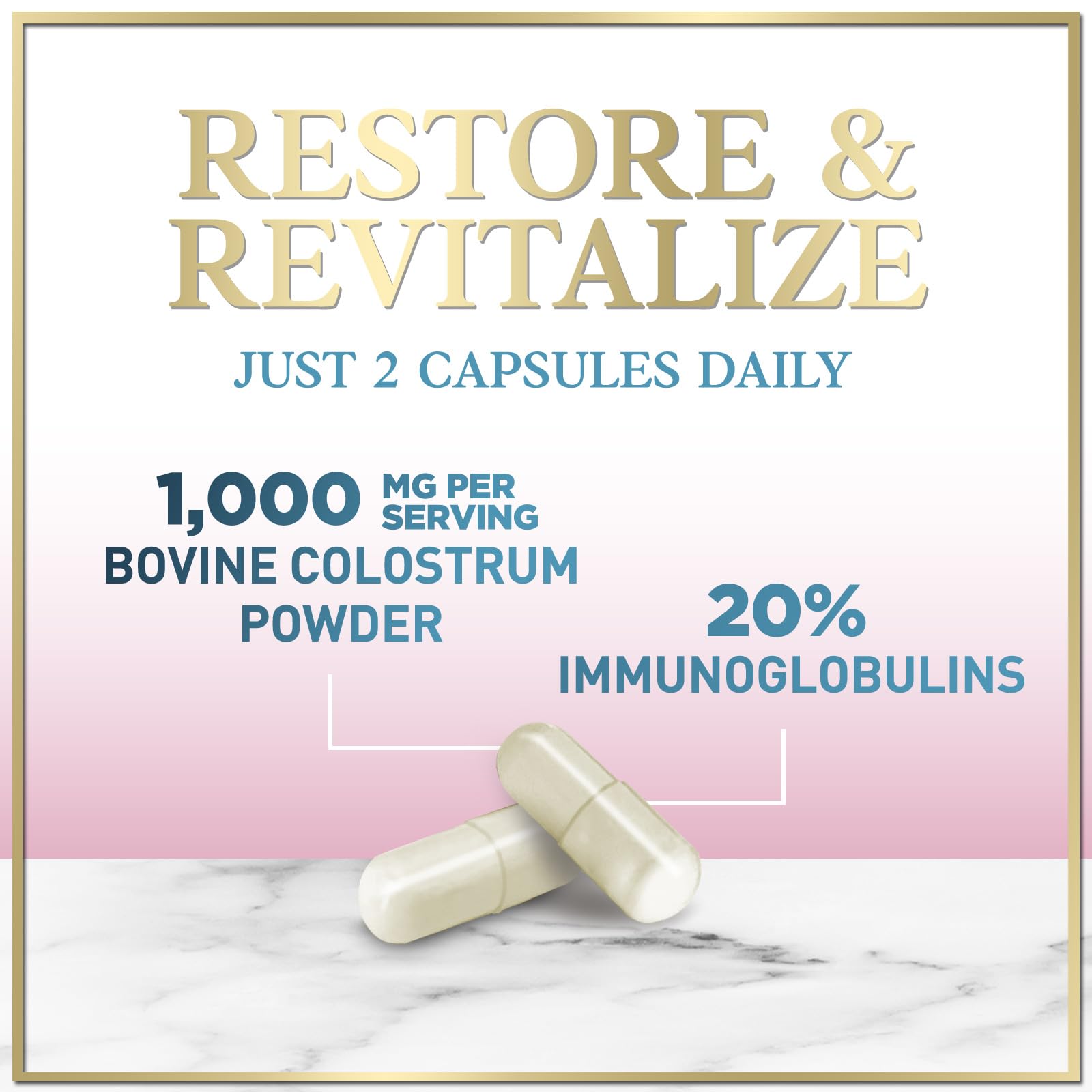 Bovine Colostrum Powder 1000mg Per Serving - with Immunoglobulins (IgG) for Immune Support, Energy & Gut Health Supplement, SP Colostrum Powder Pills,