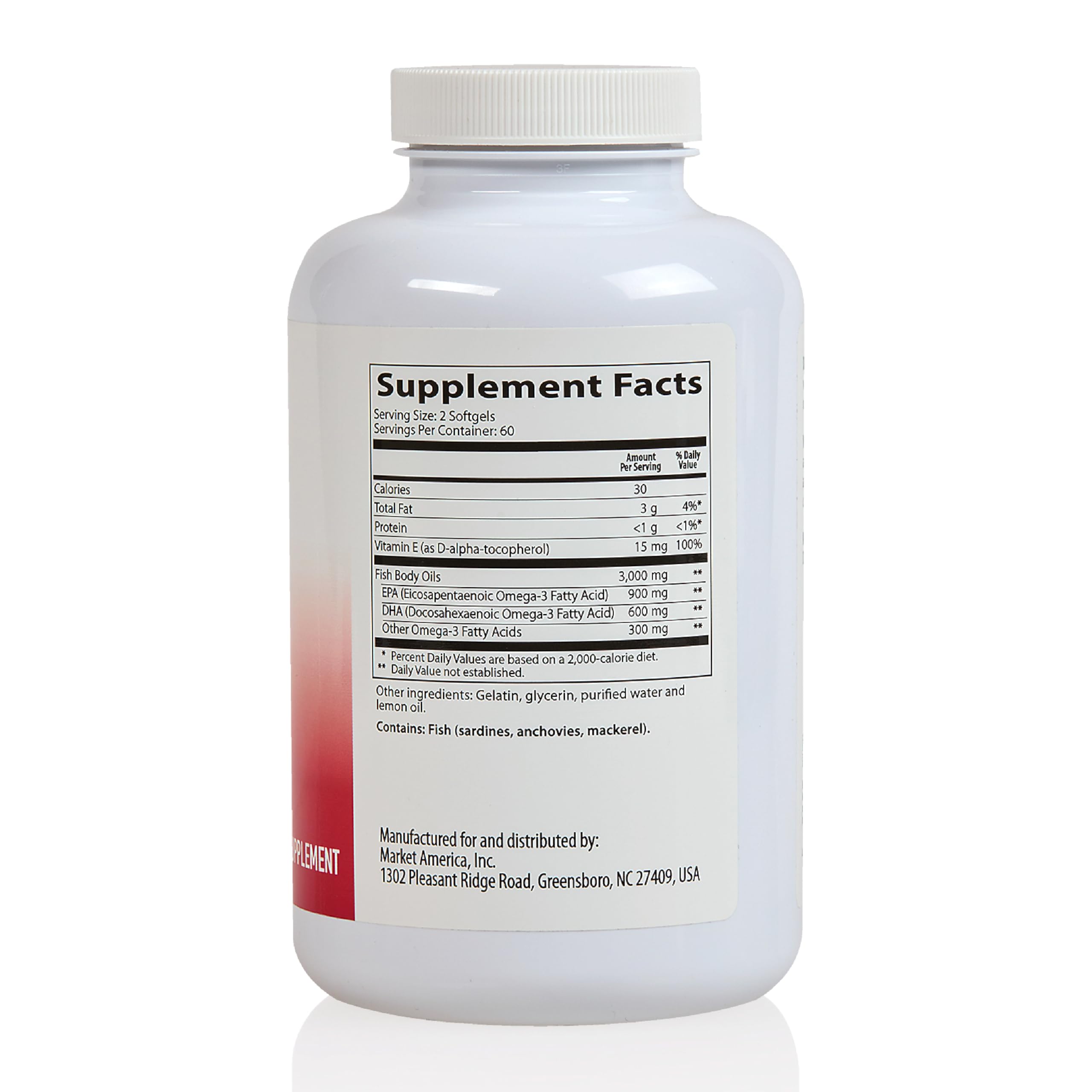 Heart Health Essential Omega III Fish Oil with Vitamin E – High EPA & DHA for Heart, Triglyceride & Blood Flow Support, Lemon Oil, Gluten-Free,