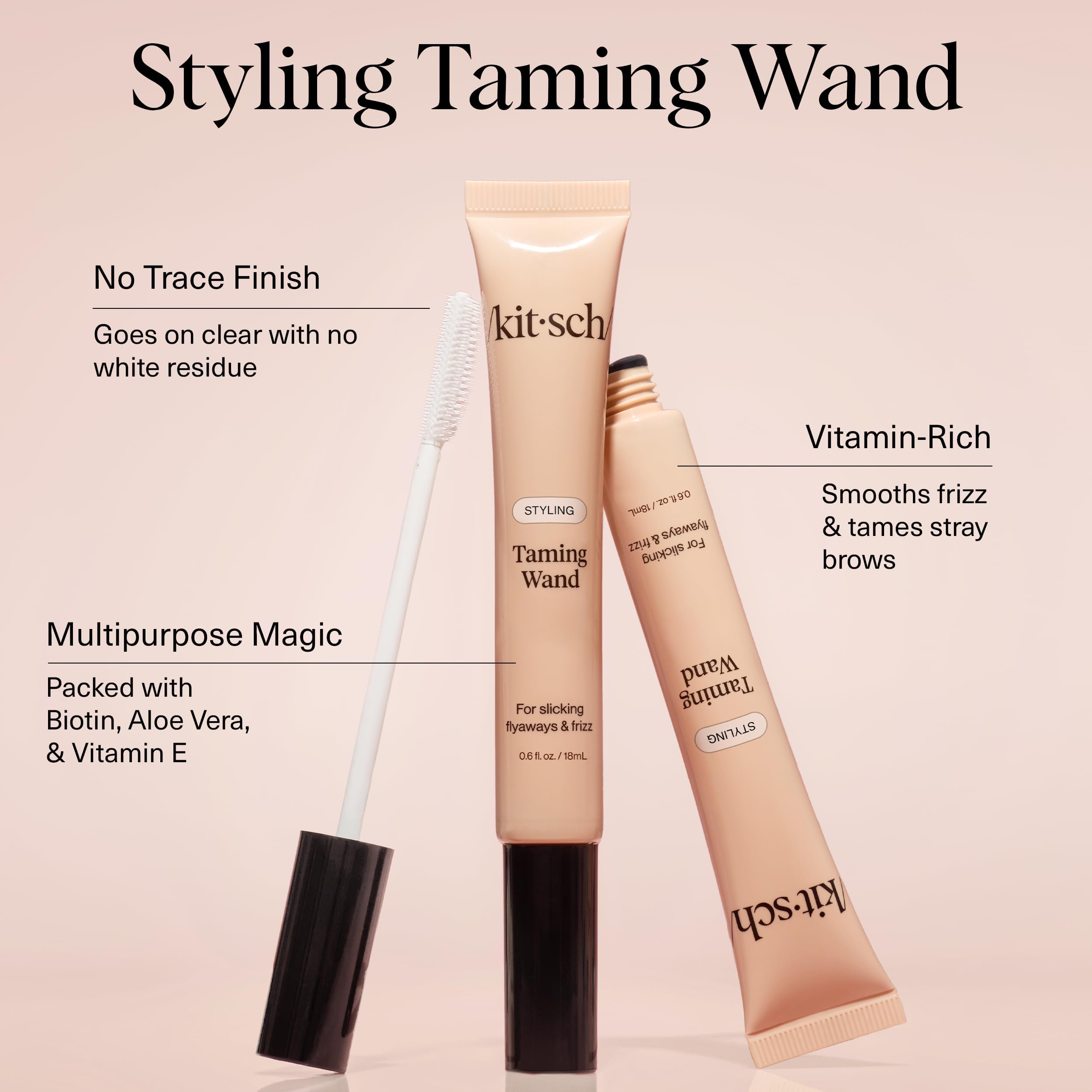 Kitsch Hair Taming Wand - Fly Away Stick For Hair with Biotin, Aloe & Vitamin E | Clear Hair Mascara for Flyaways, Slick Back Style