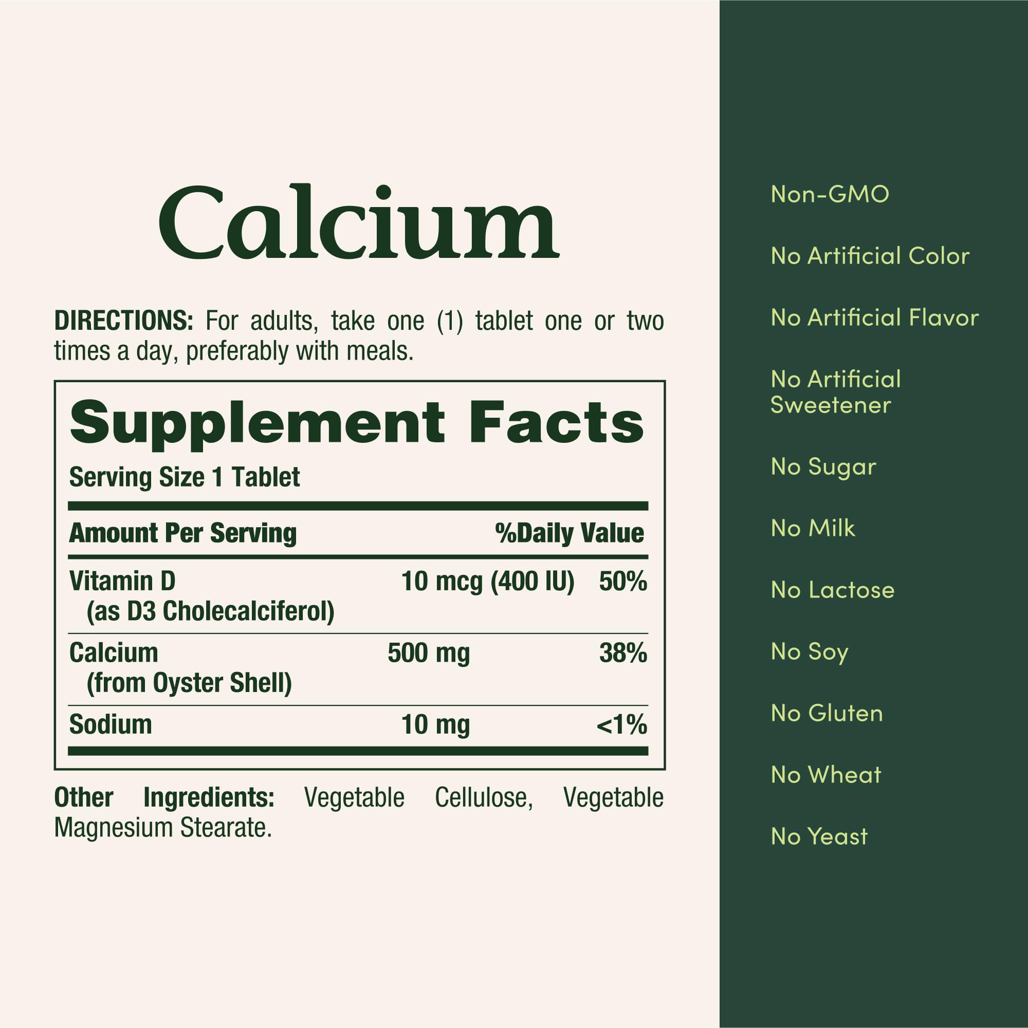 Nature’s Bounty Calcium Plus 400 IU Vitamin D3, Immune Support & Bone Health, 300 Tablets