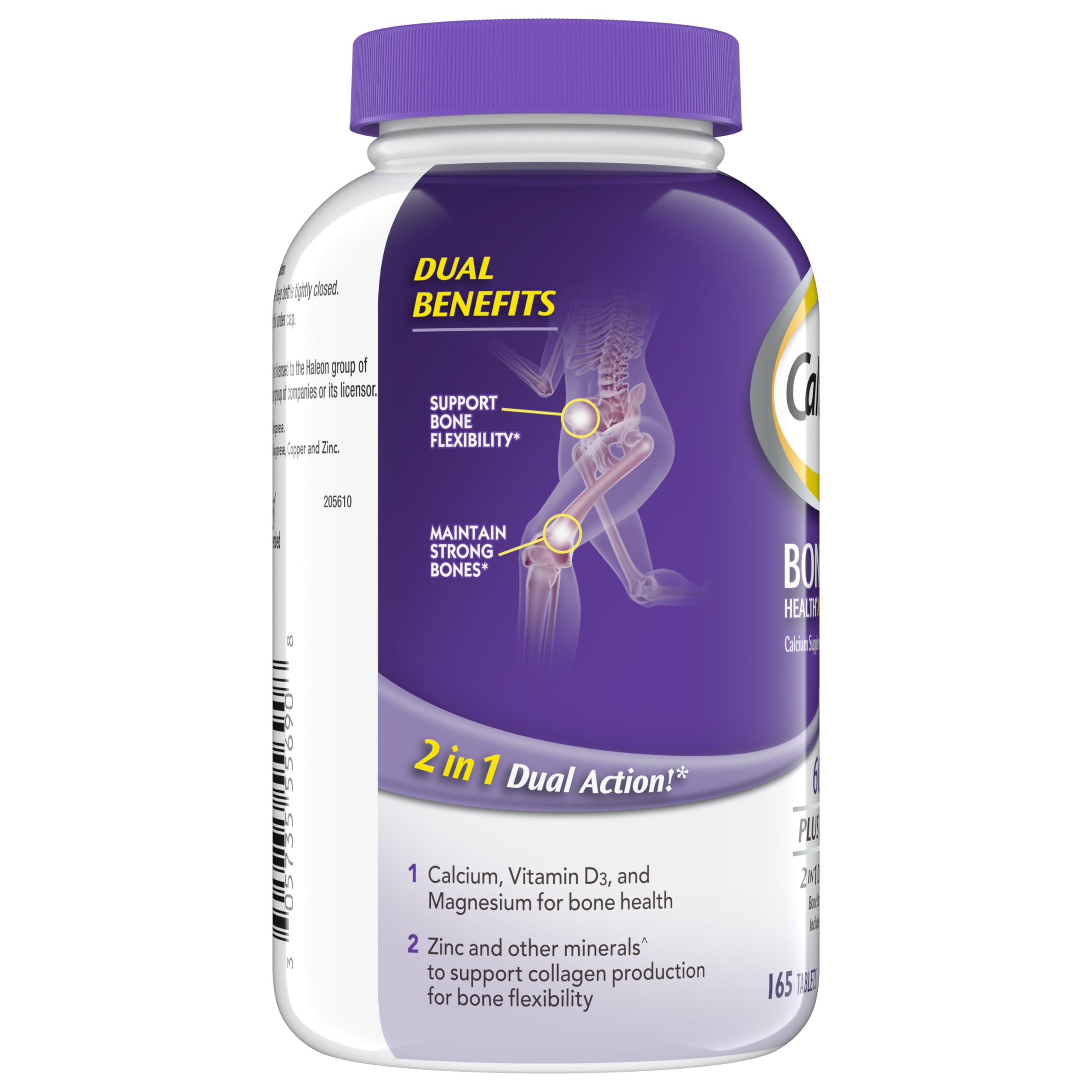Caltrate 600 Plus D3 Plus Minerals Calcium and Vitamin D Supplement Tablets, Bone Health and Mineral Supplement for Adults - 165 Count