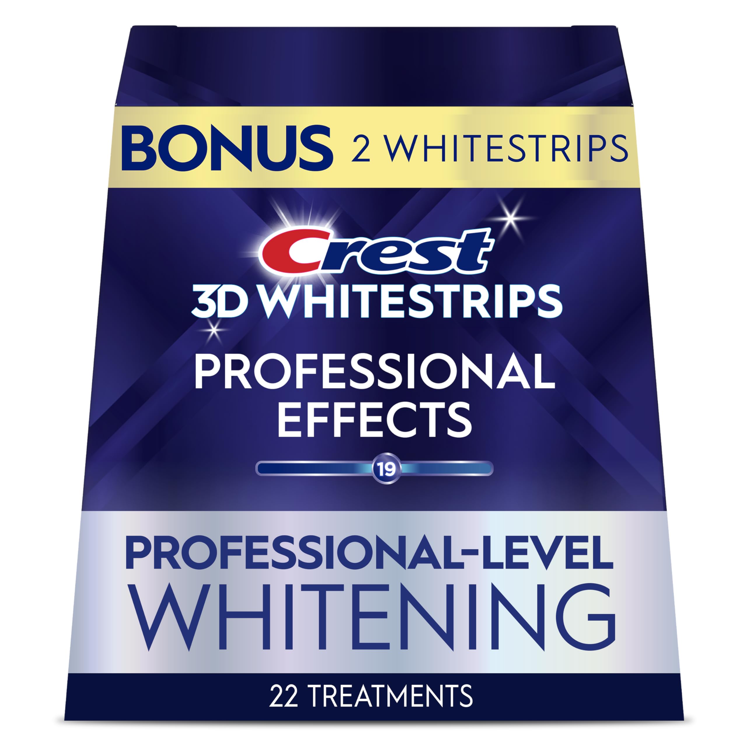 Crest 3D Whitestrips Professional Effects – Teeth Whitening Kit, 22 Treatments (20 + 2 Bonus), Each with 1 Upper/1Lower, 44 Strips