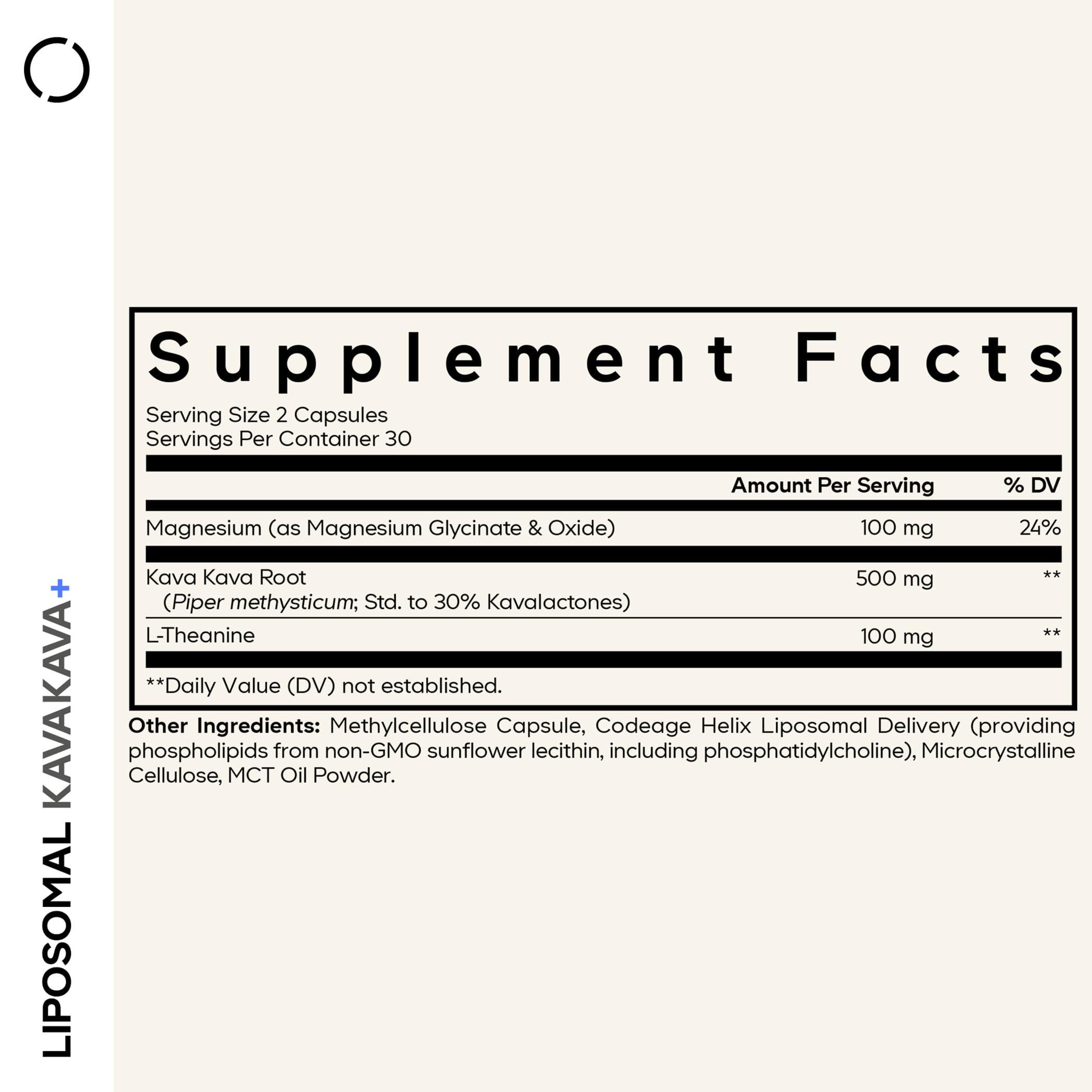 Codeage Liposomal Kava Kava+ Supplement - 500 mg 30% Kavalactones with Magnesium Glycinate - Magnesium Oxide - L-Theanine - Liposomal Delivery - Non-GMO - 60 Capsules CodeageBuy Supplements Australia