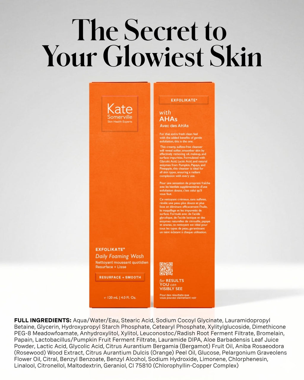 Kate Somerville ExfoliKate Cleanser – Daily Exfoliating Foaming Face Wash, Clinically Formulated Glycolic Acid and Lactic Acid Gentle