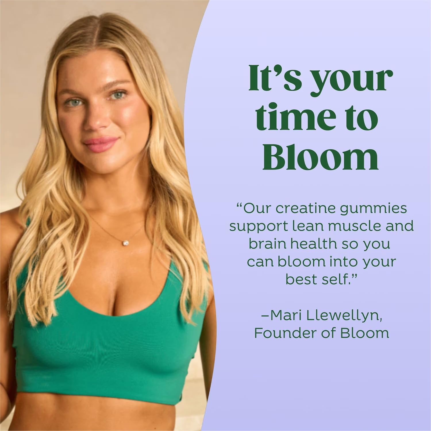 Bloom Creatine Monohydrate Gummies, 5g Per Serving, Sugar Free Creatine Gummy for Workout, Strength, Cognitive Health & Lean Muscle Support, Gluten Free & Non GMO,
