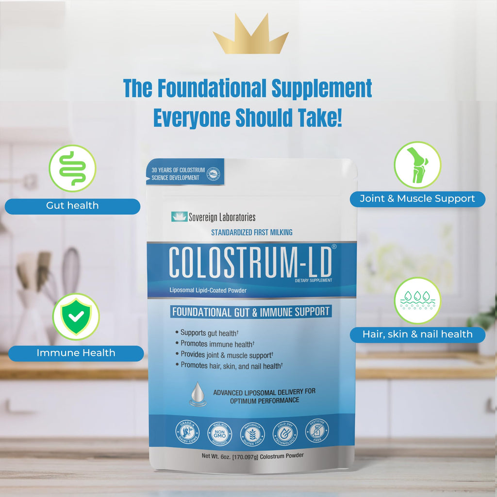 Sovereign Laboratories Colostrum-LD Powder | Unflavored | Liposomal Delivery, Max Absorption | 6 oz/ 34 Servings