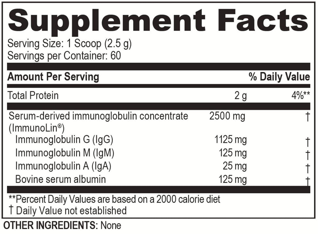 Brain Basics Ultra Pure IgG Supplement - Dairy-Free Supplement IgG-Immunolin Powder, Blended Vitamin & Mineral Supplements, 150g, 60 Servings Brain BeanBuy Supplements Australia