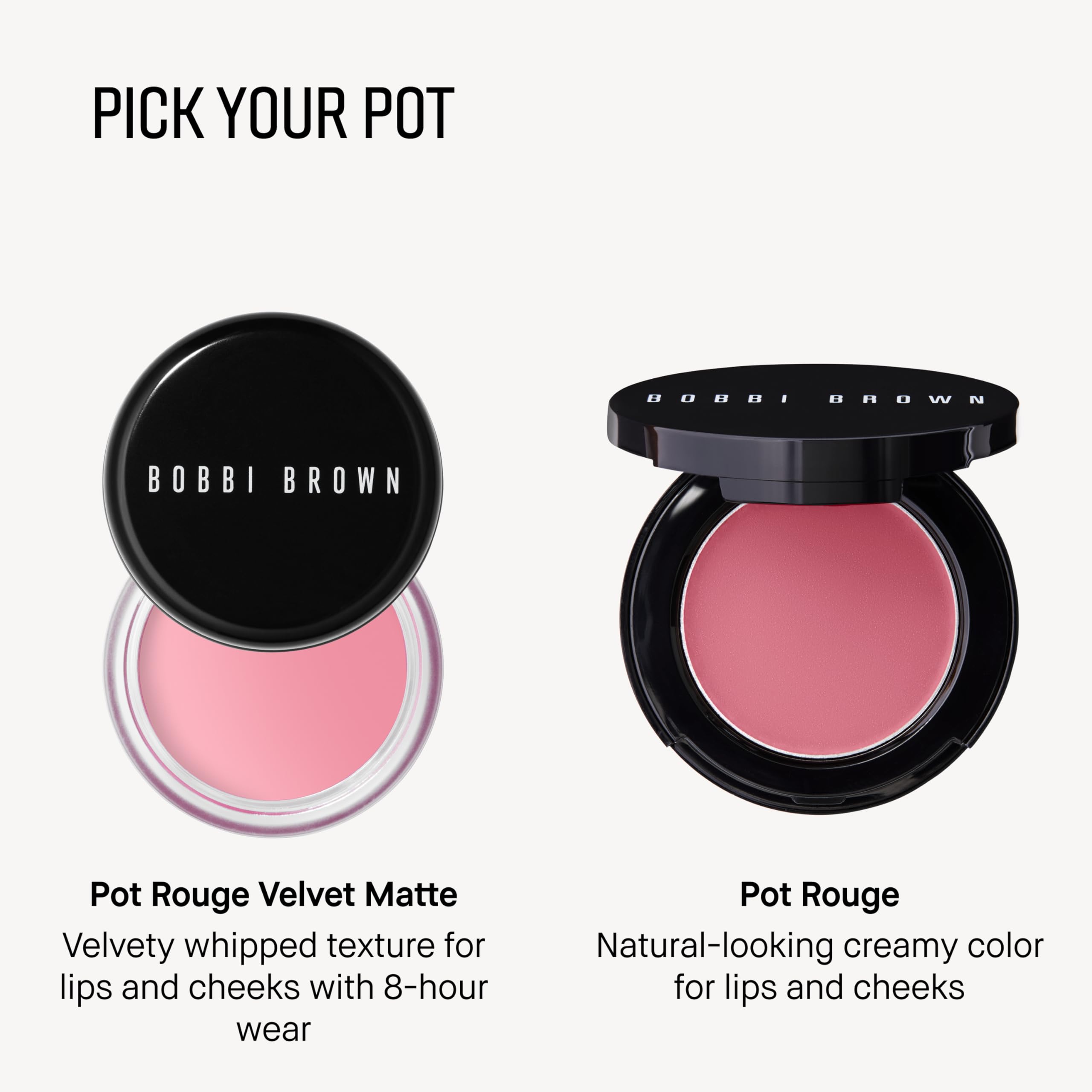 Bobbi Brown Pot Rouge | Multi-Use Cream Blush and Lip Tint | Dewy, Natural-Looking Flush for Cheeks and Lips | Mirrored Compact Travel-Size Face Makeup Blusher, Velvet Plum, 0.13 Ounce