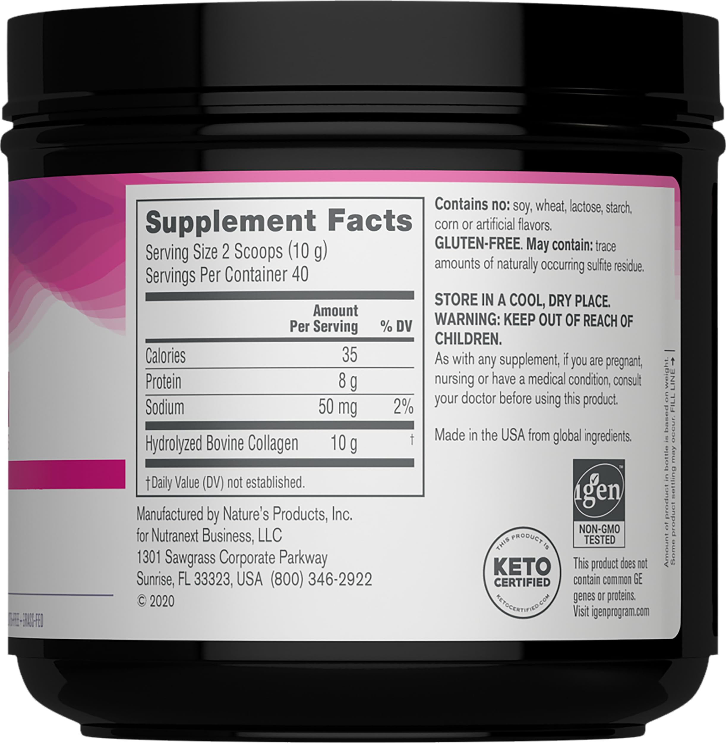 NeoCell Grassfed Collagen Peptides Powder | 14 oz | Unflavored | for Women and Men | Hair, Skin, & Nails