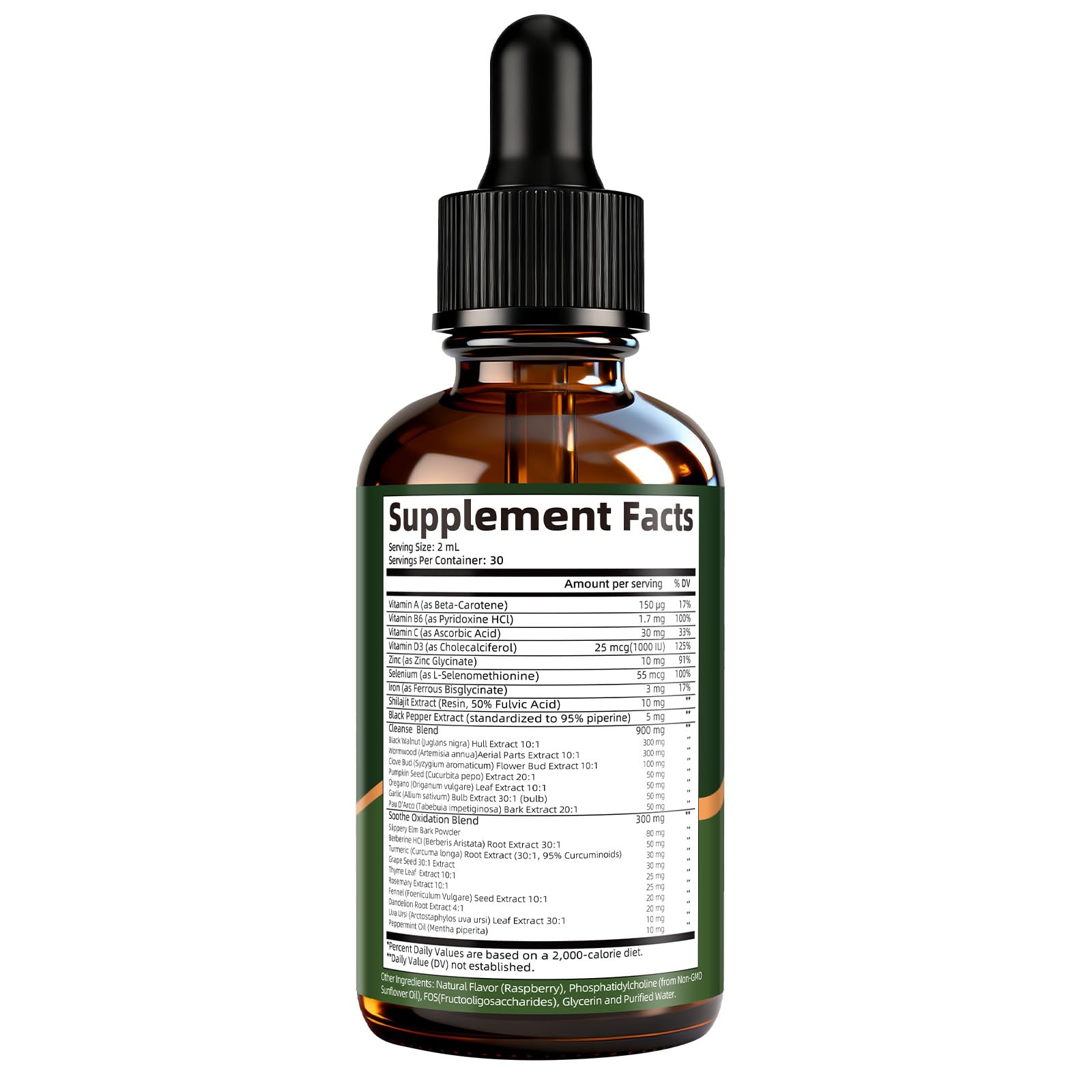 GrthNutr Black Walnut Wormwood Clove Tinture Cleanse for Humans - Gut Detox & Intestinal Health Digestive Support with Pumpkin, Oregano, Garlic Bulb