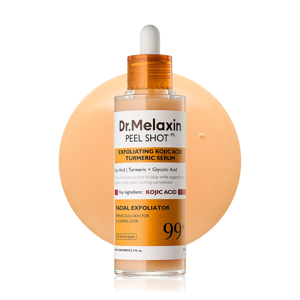 Dr. Melaxin Peel Shot Kojic Acid Turmeric Serum – Exfoliating Dark Spot Corrector with AHA/BHA & Niacinamide, Brightening & Even Tone
