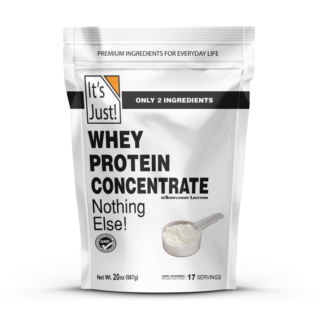 It's Just! - 100% Whey Protein Concentrate, GLP Friendly, Made in USA, No RBST/rBGH Hormones, Premium WPC-80, No Added Flavors or Artificial Sweeteners (1.25 Pound, Unflavored)