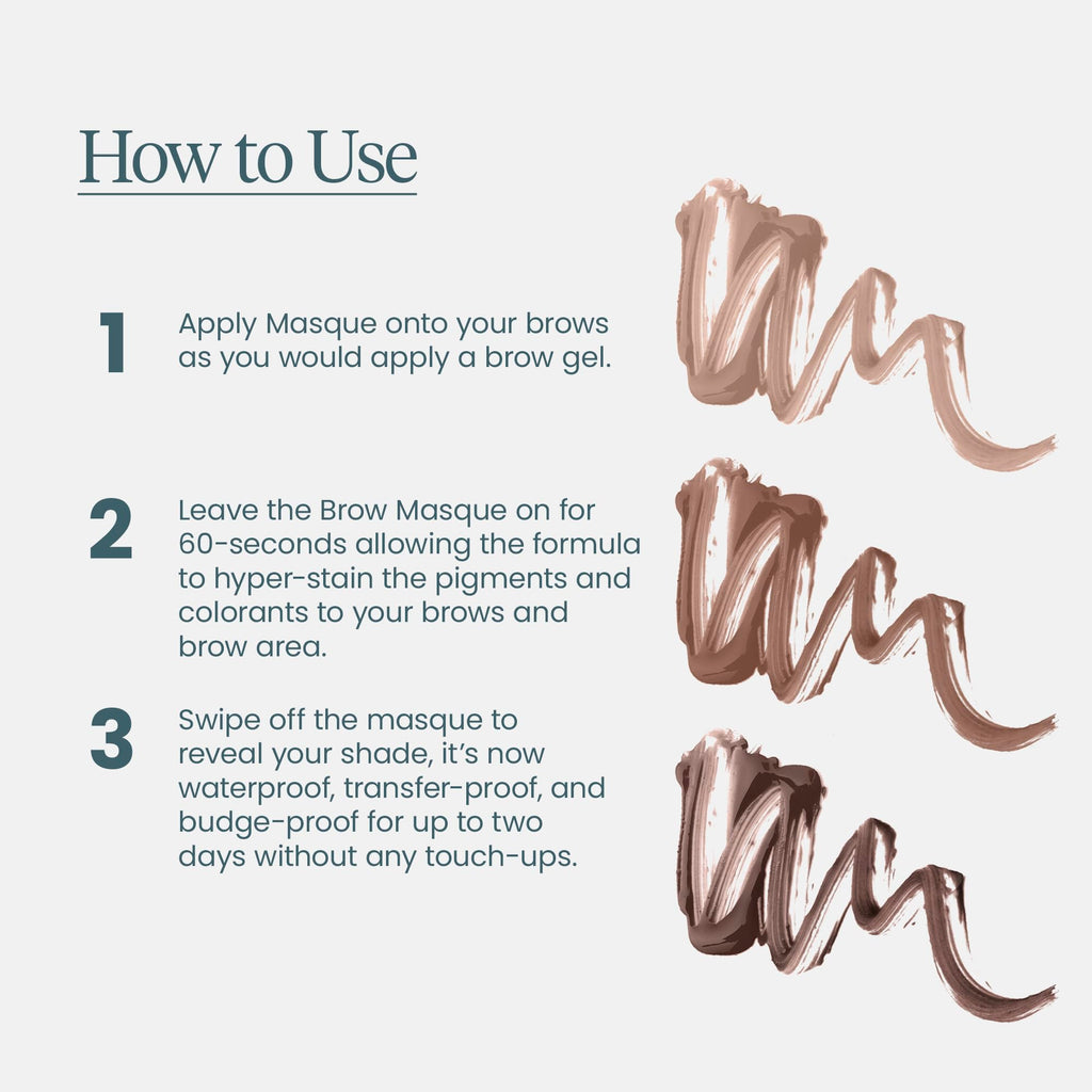 Wonderskin Wonder Blading Brow Stain & Go Masque - Long Lasting Eye Brow Tint, Transfer Proof and Smudge Proof Eyebrow Tint Stain (Dark Brunette)