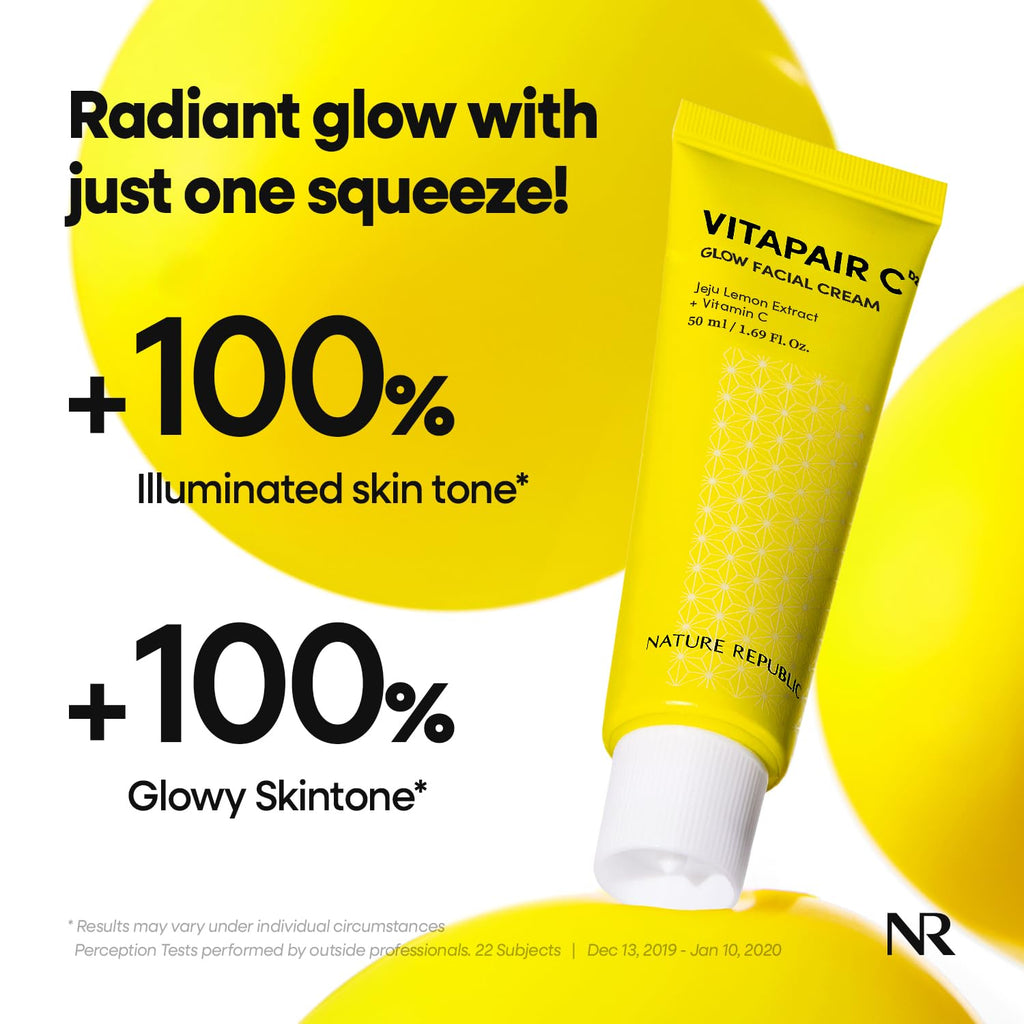 Nature Republic Vitapair C Glow Facial Cream | Vitamin Moisturizer for Radiance & Glow, Even-Looking Skin Tone, Long-Lasting Hydration
