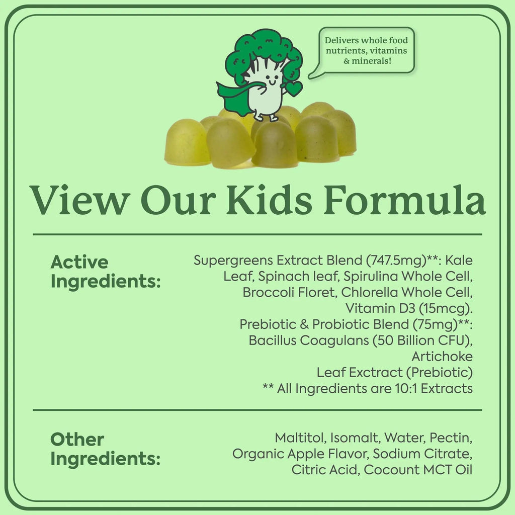WonderGreens Kids Super Veggie Gummies – Sugar-Free, Allergen-Free Multivitamin for Picky Eaters with Probiotics – Tummy & Immune Support Plant People