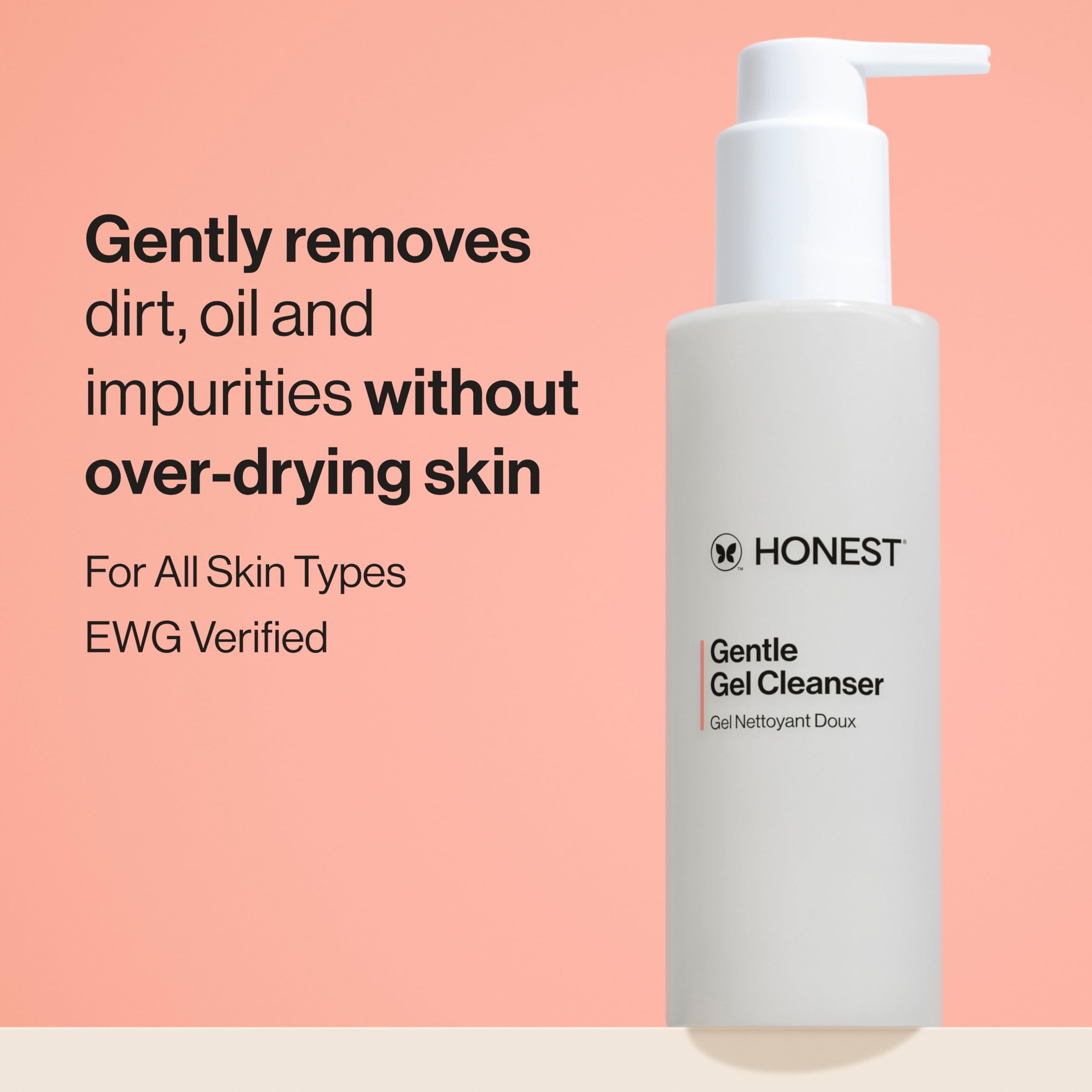 Honest Beauty Gentle Gel Daily Face Cleanser, Calms, Refreshes, Hydrates, Vegan Safe for Sensitive Skin, 5 fl oz